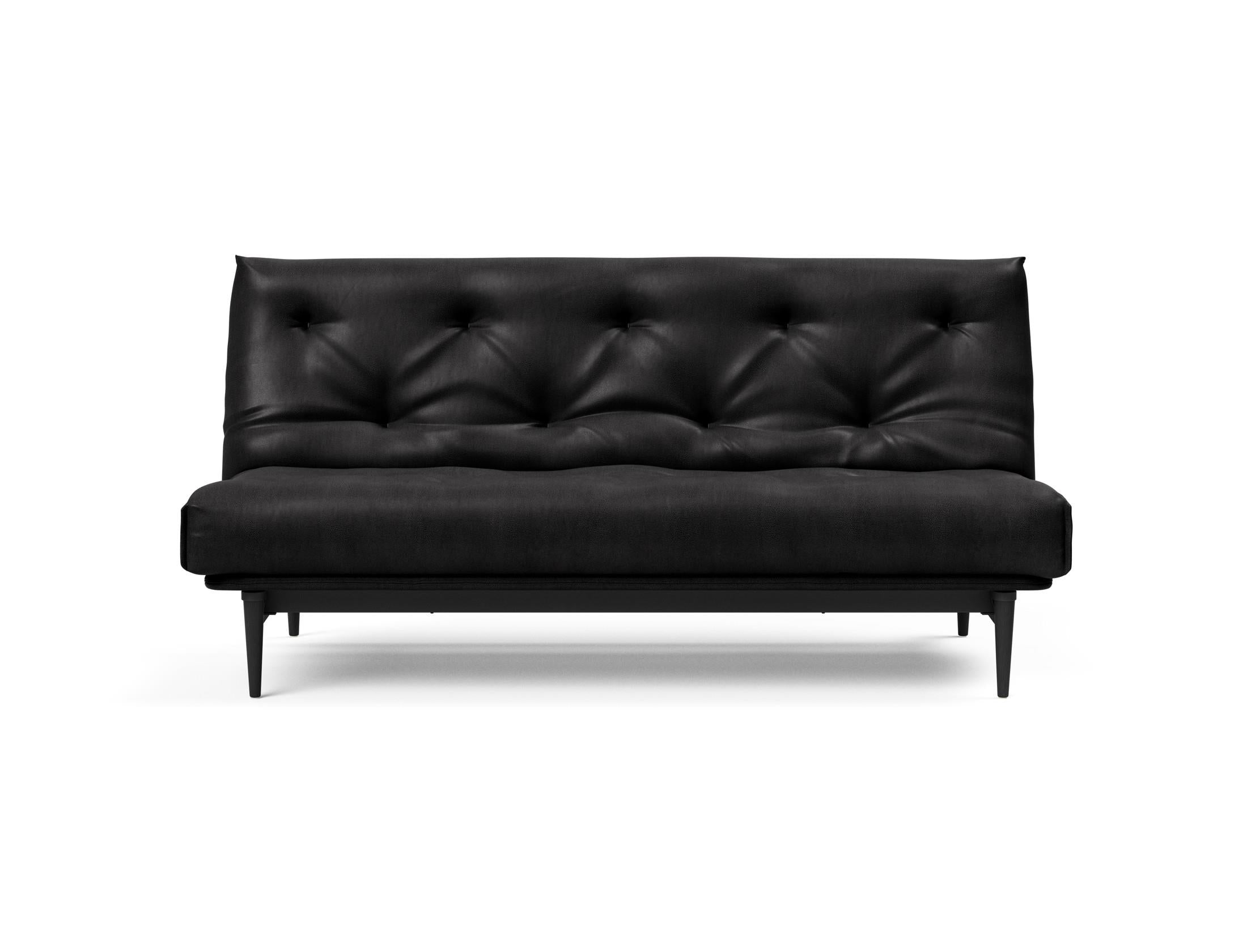 Modernes Bettsofa Colpus in schwarzer Nordic Eiche, 140 cm, ausgestattet mit einem komfortablen Soft Spring Bezug – ideal für stilvolle Entspannung.