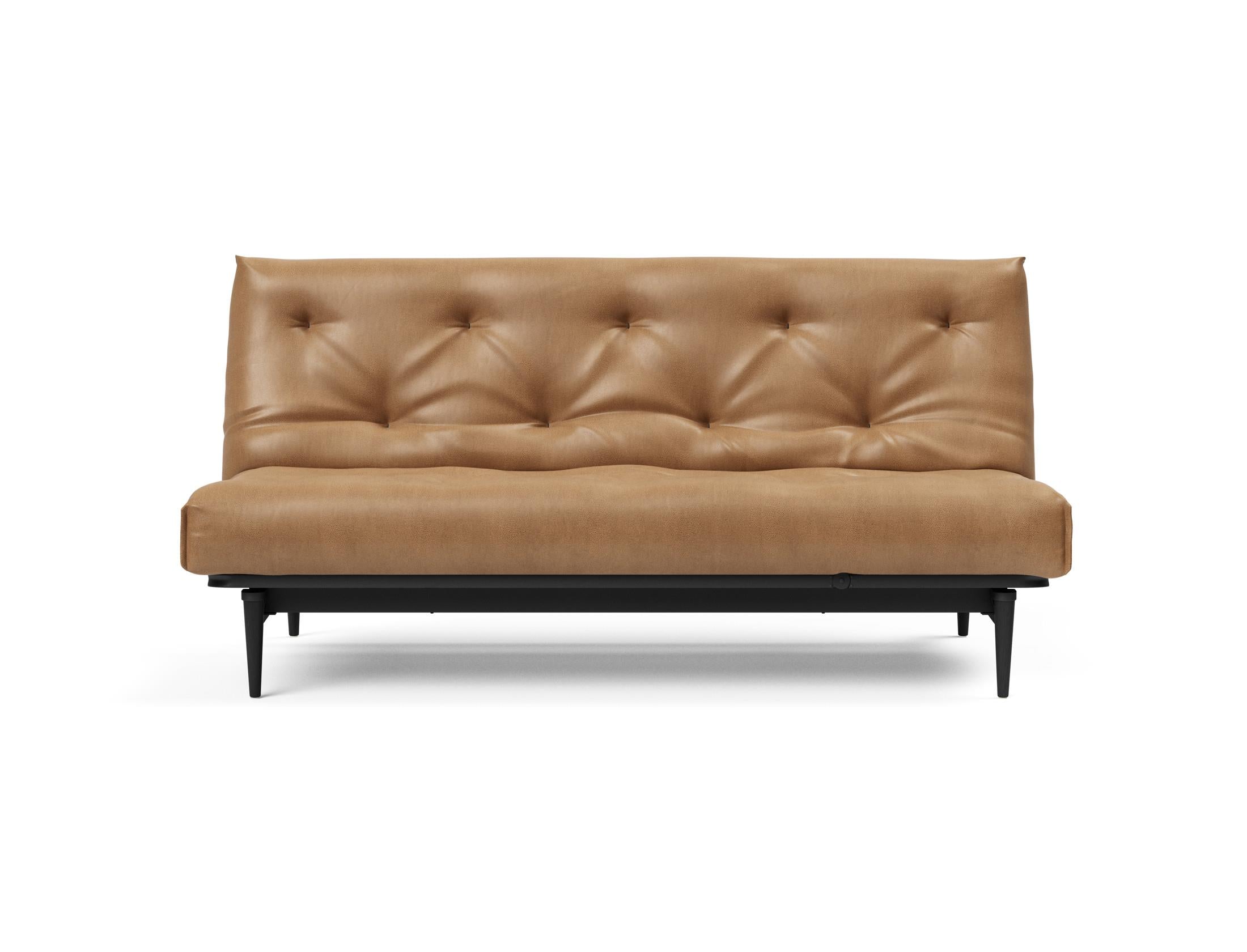 Modernes Colpus Bettsofa in Nordic Eiche schwarz, perfekt für kleine Räume, bietet Komfort und elegantes Design für jeden Wohnstil.