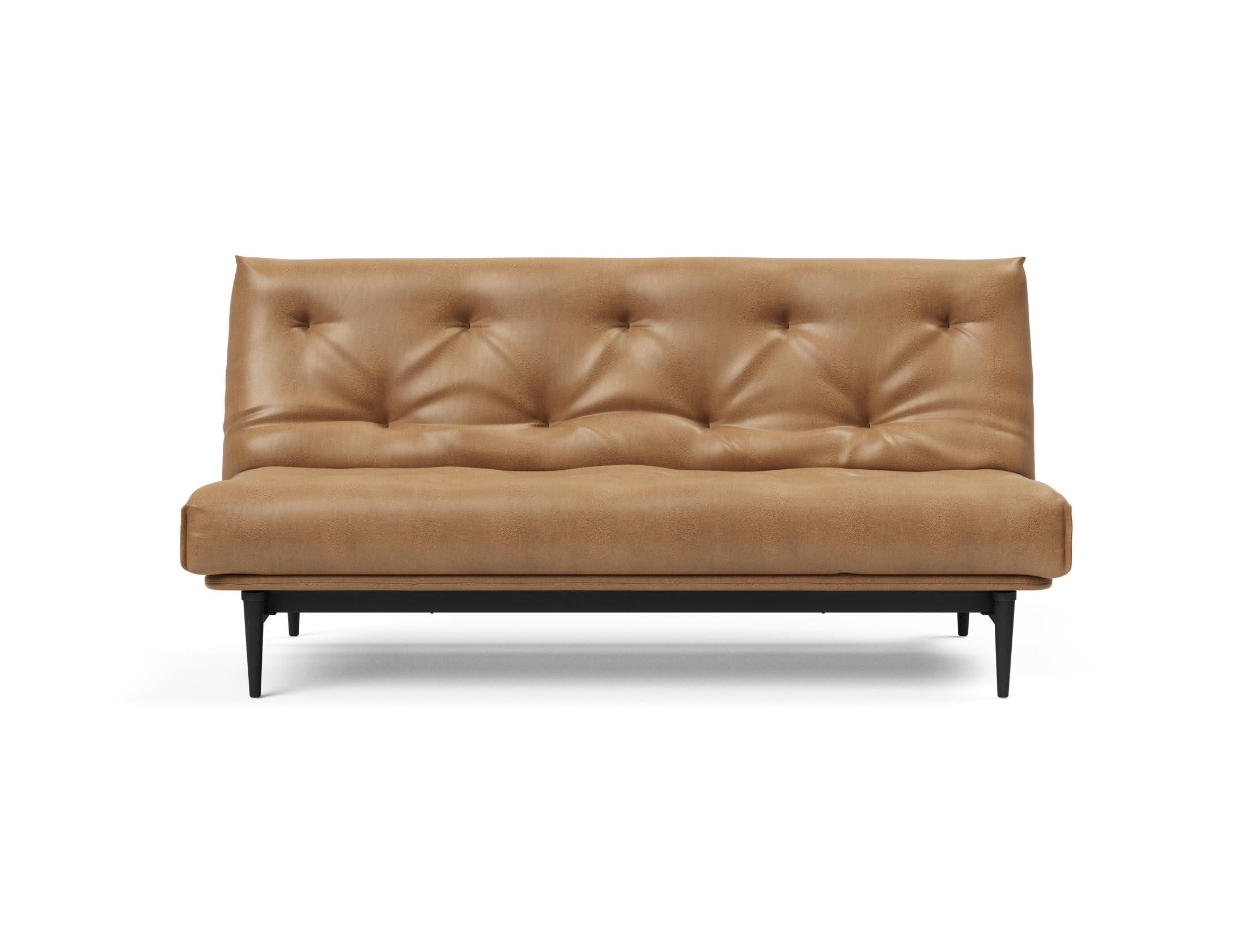 Elegantes Colpus Bettsofa in Nordic Eiche schwarz, 140 cm, mit weichem Soft Spring Bezug – perfekt für gemütliche Stunden und modernes Wohnen.