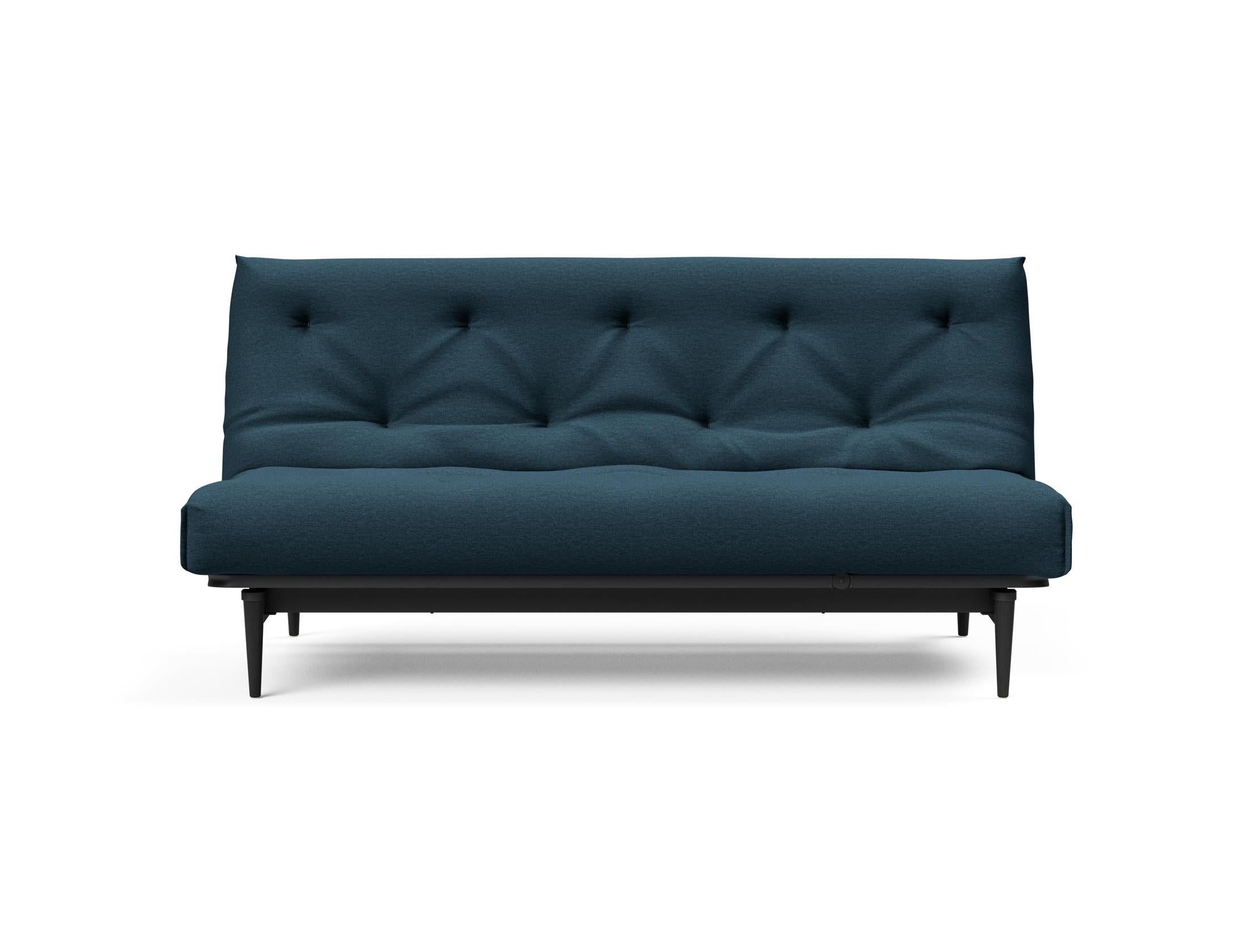 Stylisches Colpus Bettsofa in Nordic Eiche schwarz, ideal für kompakte Wohnräume, vereint Funktionalität und zeitgemäße Ästhetik.