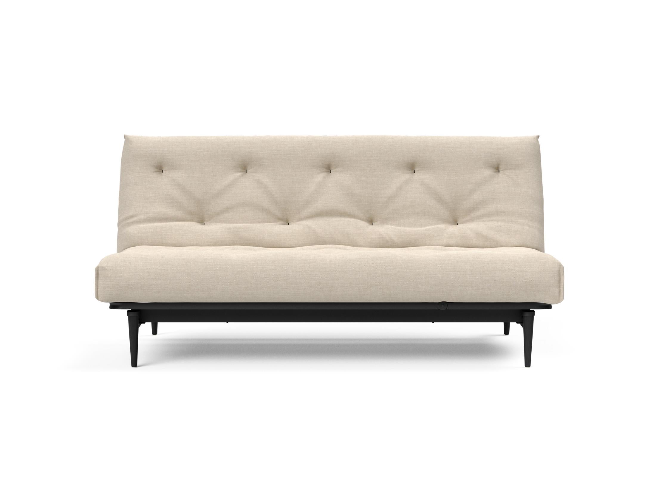 Modernes Colpus Bettsofa in Nordic Eiche schwarz, perfekt für kleine Räume, bietet Komfort und elegantes Design für jeden Wohnstil.