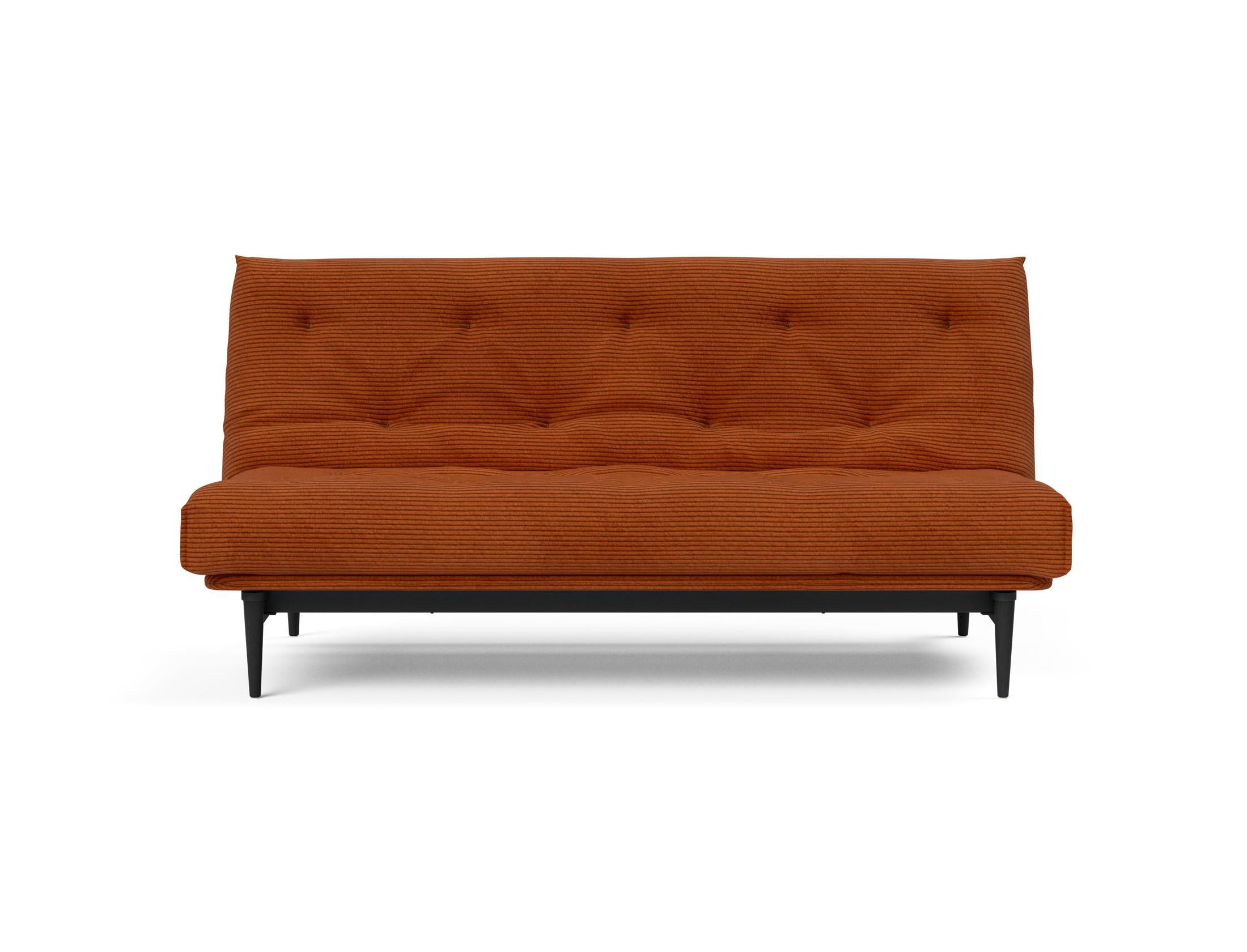 Stylisches Bettsofa Colpus in Nordic Eiche schwarz, 140 cm, mit komfortablem Soft Spring Bezug für ein modernes Wohnambiente.