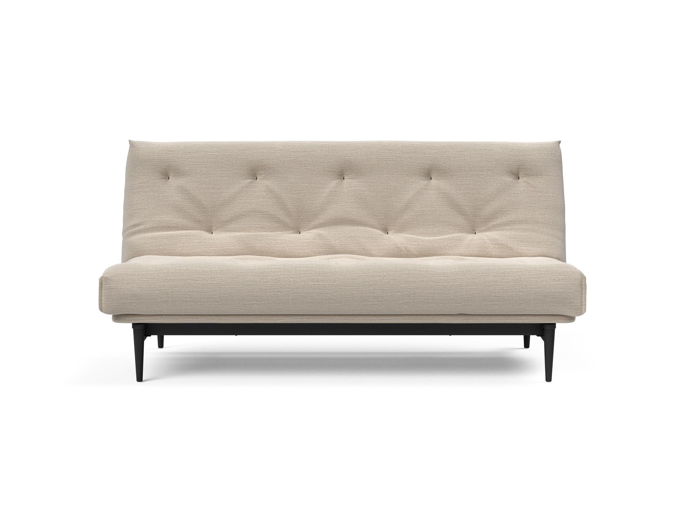 Elegantes Bettsofa Colpus in Nordic Eiche schwarz, 140 cm, ausgestattet mit einem weichen Soft Spring Bezug für höchsten Komfort.