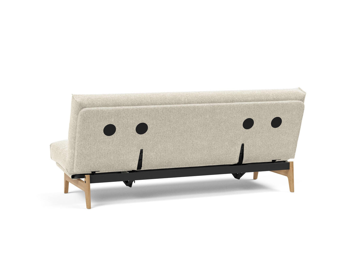 Aslak 120 Bettsofa Nordic Cover mit Gestellbezug Soft Spring in 357 Taura Off White präsentiert im Onlineshop von KAQTU Design AG. Bettsofa ist von Innovation Living