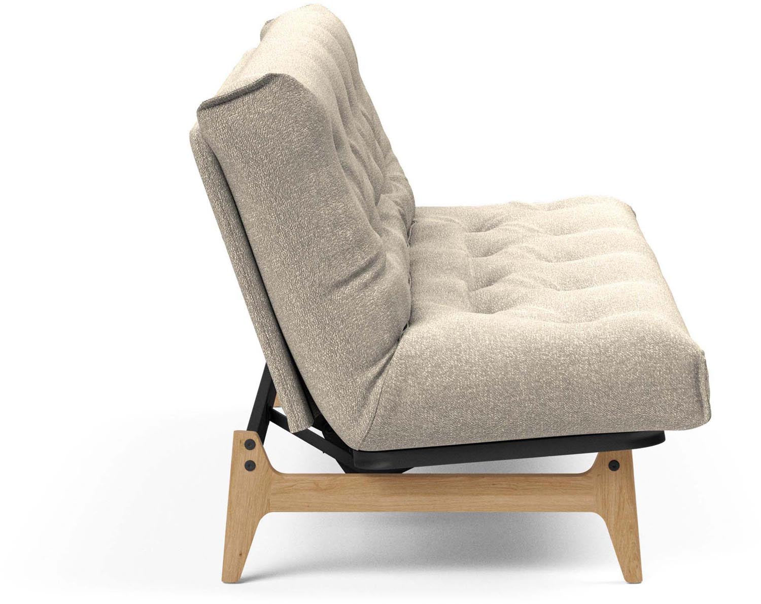 Entdecken Sie das Aslak 120 Bettsofa Nordic Spring von Innovation Living: stilvolles skandinavisches Design, perfekt für platzsparende Lösungen und Übernachtungen.