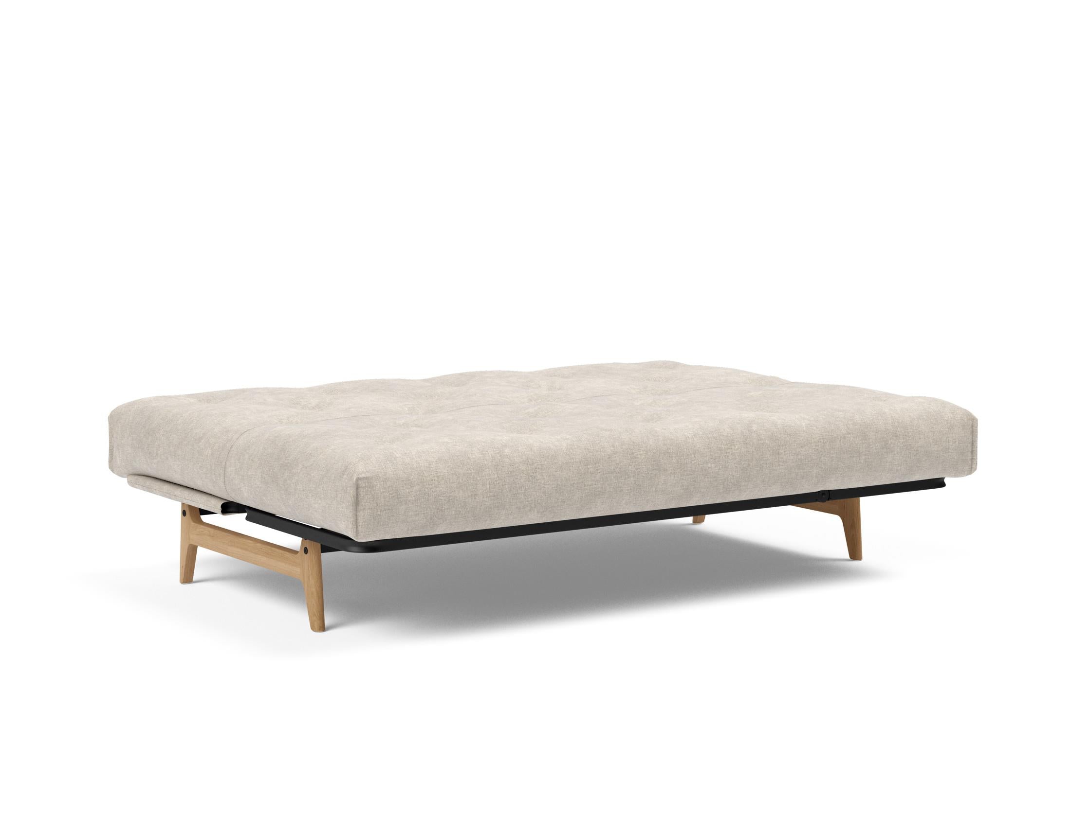 Entdecken Sie das Aslak 140 Bettsofa Nordic Soft Spring: stilvolles Design, robustes Gestell und anpassbare Matratzen für höchsten Schlafkomfort.
