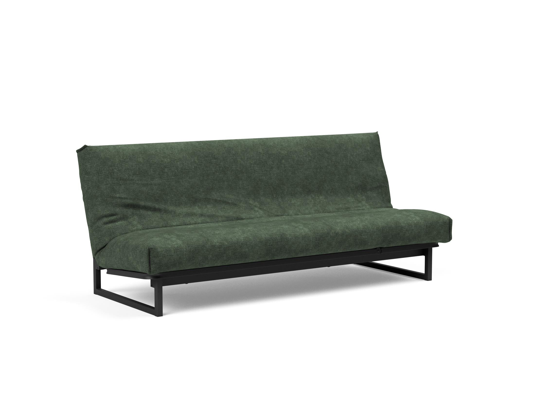 Fraction 120 Bettsofa Nordic Cover: stilvolles, platzsparendes Sofa mit bequemer Soft Spring-Matratze, perfekt für Gäste und kleine Wohnungen.