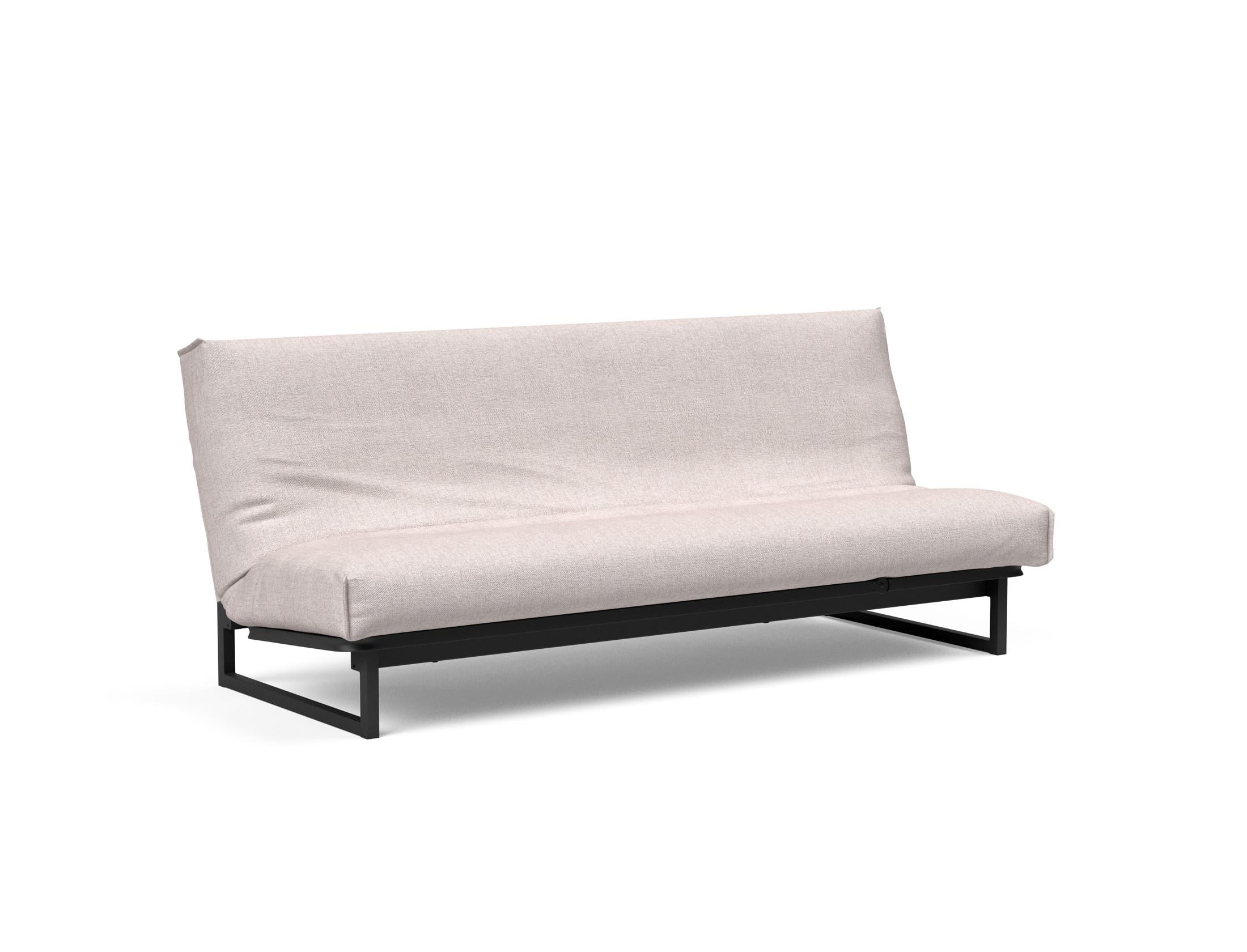 Fraction 120 Bettsofa Nordic Cover: modernes, multifunktionales Sofa mit komfortabler Soft Spring-Matratze, ideal für kleine Räume und Übernachtungsgäste.