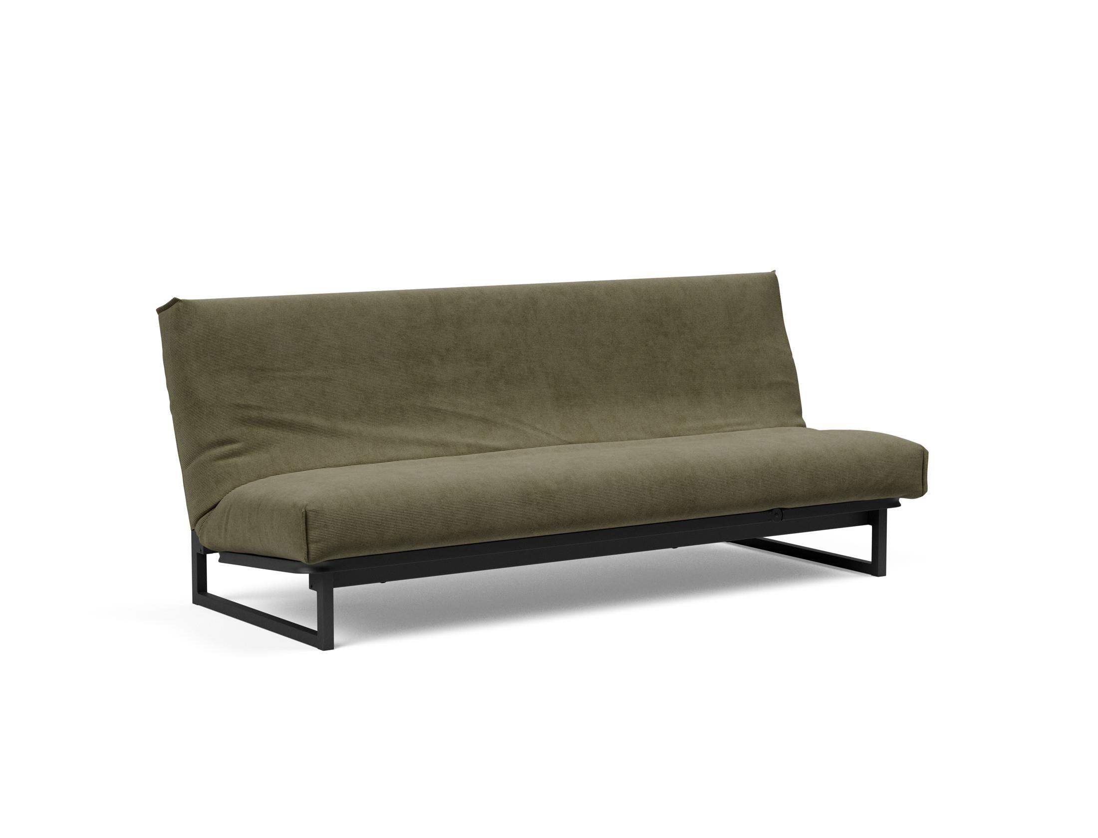Fraction 120 Bettsofa Nordic Cover: stilvolles, platzsparendes Sofa mit bequemer Soft Spring-Matratze, perfekt für Gäste und kleine Wohnungen.