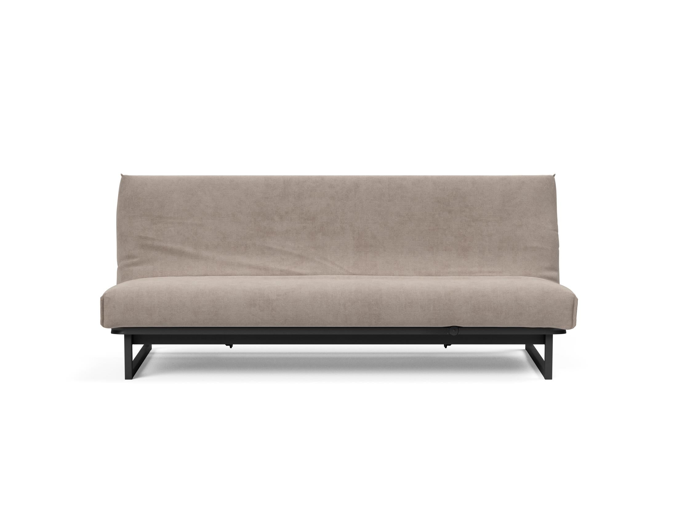 Fraction 120 Bettsofa Nordic Cover: modernes, multifunktionales Sofa mit komfortabler Soft Spring-Matratze, ideal für kleine Räume und Übernachtungsgäste.