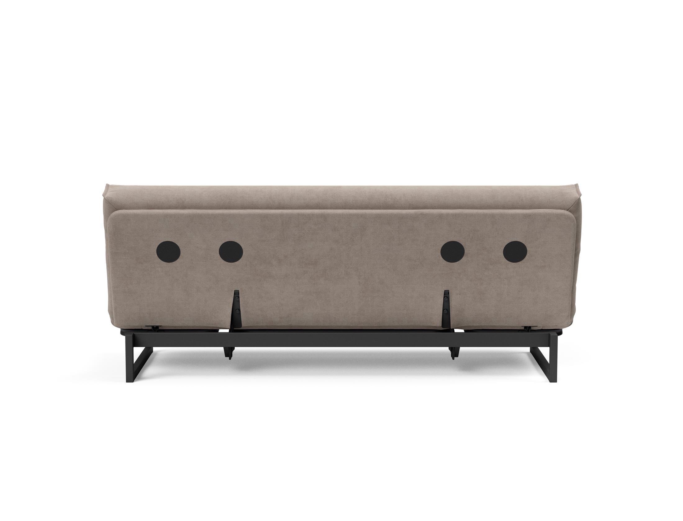 Fraction 120 Bettsofa Nordic Cover: stilvolles, platzsparendes Sofa mit bequemer Soft Spring-Matratze, perfekt für Gäste und kleine Wohnungen.