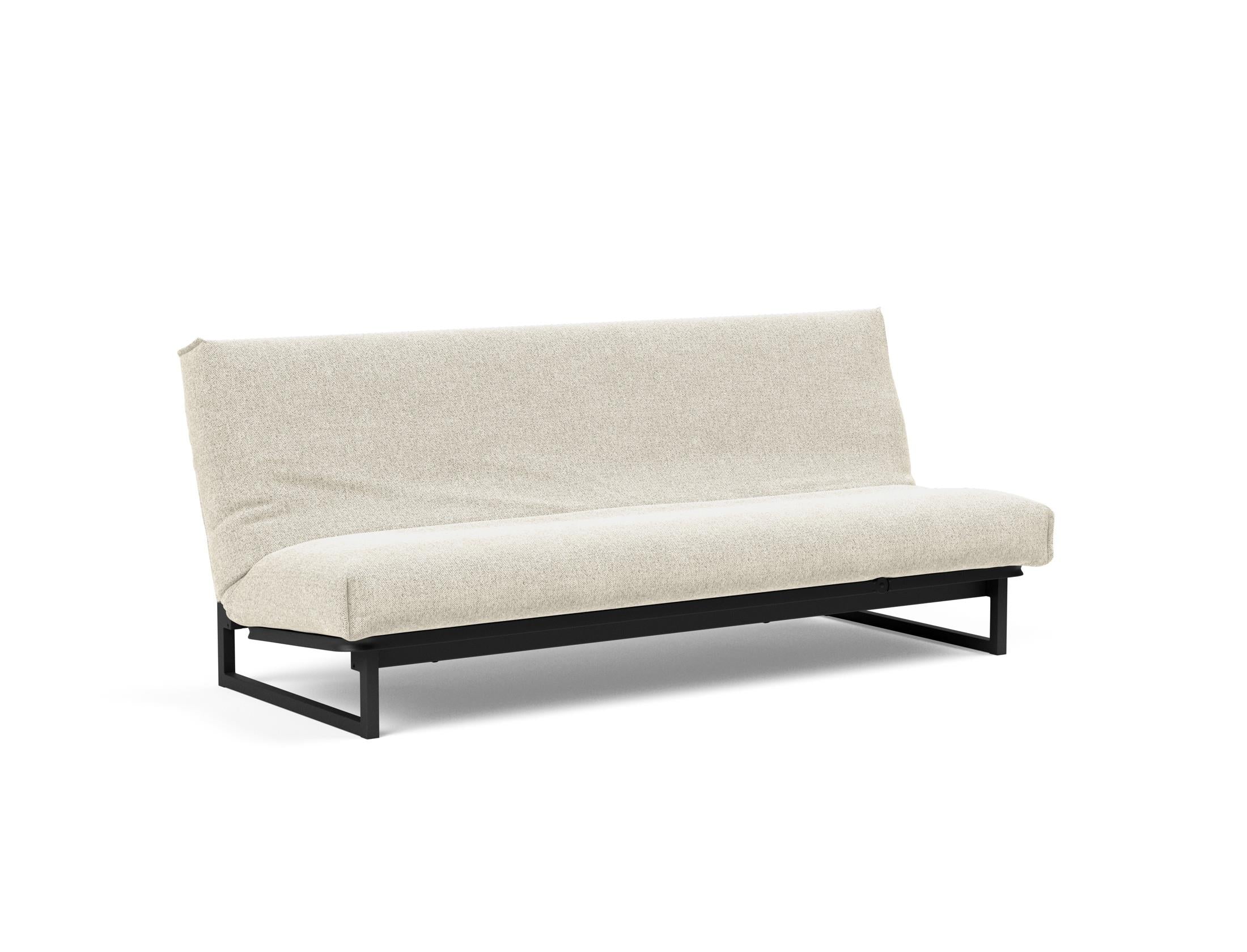 Fraction 120 Bettsofa Nordic Cover: stilvolles, platzsparendes Sofa mit bequemer Soft Spring-Matratze, perfekt für Gäste und kleine Wohnungen.