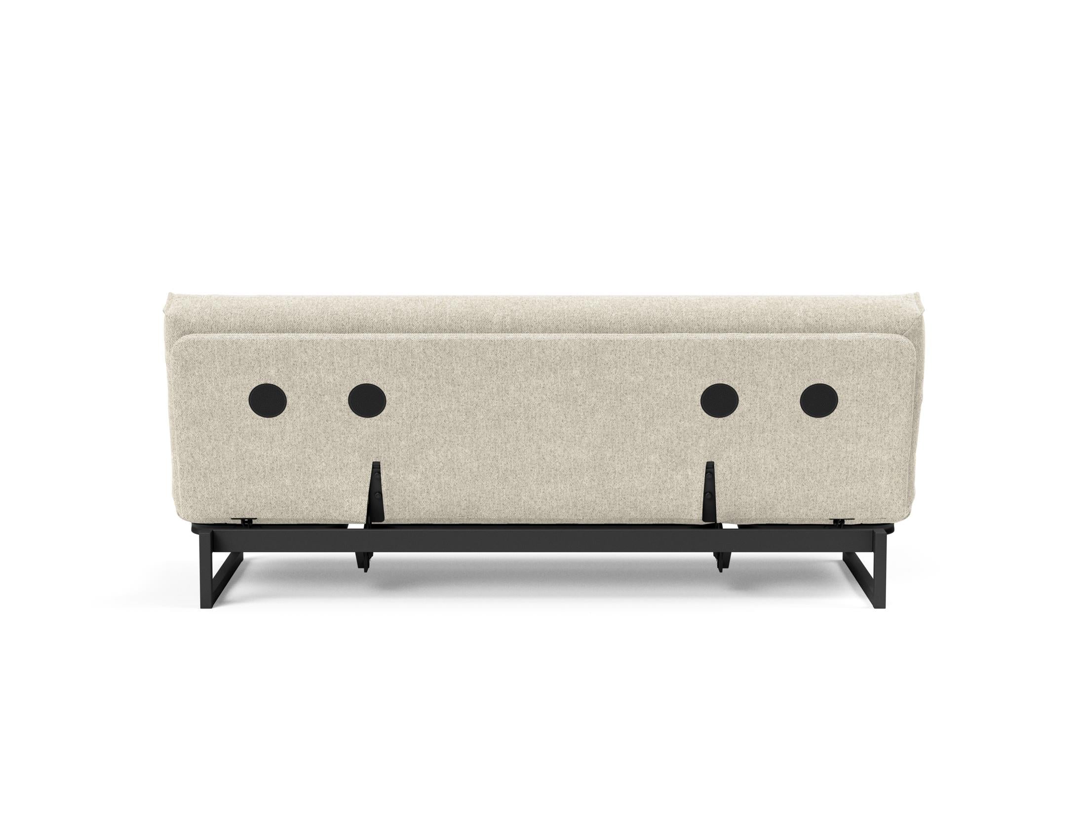 Fraction 120 Bettsofa Nordic Cover: stilvolles, flexibles Sofa mit verstellbarer Rückenlehne und hochwertiger Soft Spring-Matratze für optimalen Schlafkomfort.