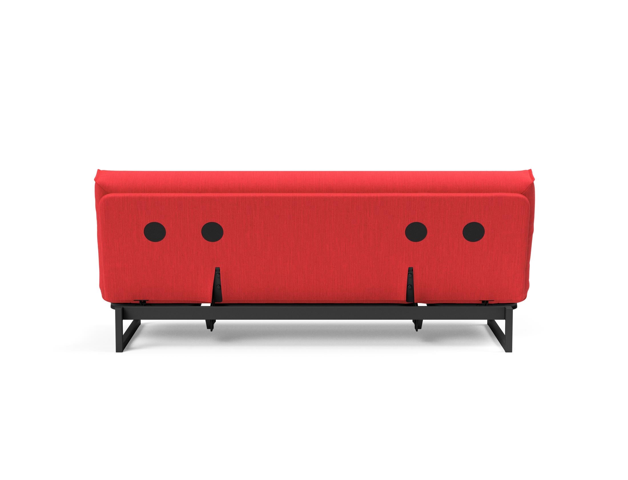 Fraction 120 Bettsofa Nordic Cover: modernes, multifunktionales Sofa mit komfortabler Soft Spring-Matratze, ideal für kleine Räume und Übernachtungsgäste.