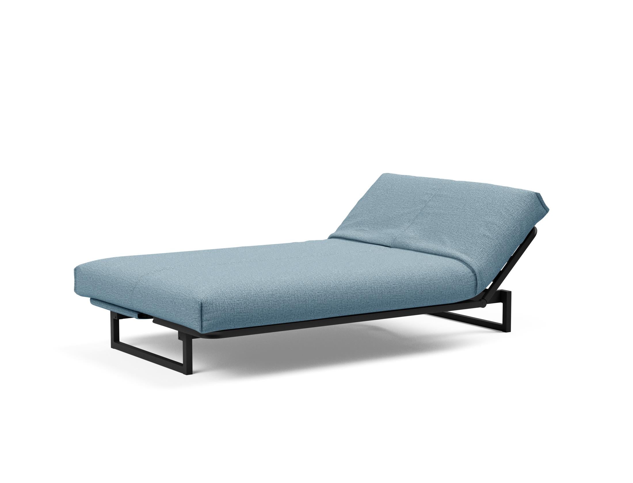 Fraction 120 Bettsofa Nordic Cover: modernes, multifunktionales Sofa mit anpassbarer Rückenlehne und hochwertiger Soft Spring-Matratze für optimalen Schlafkomfort.