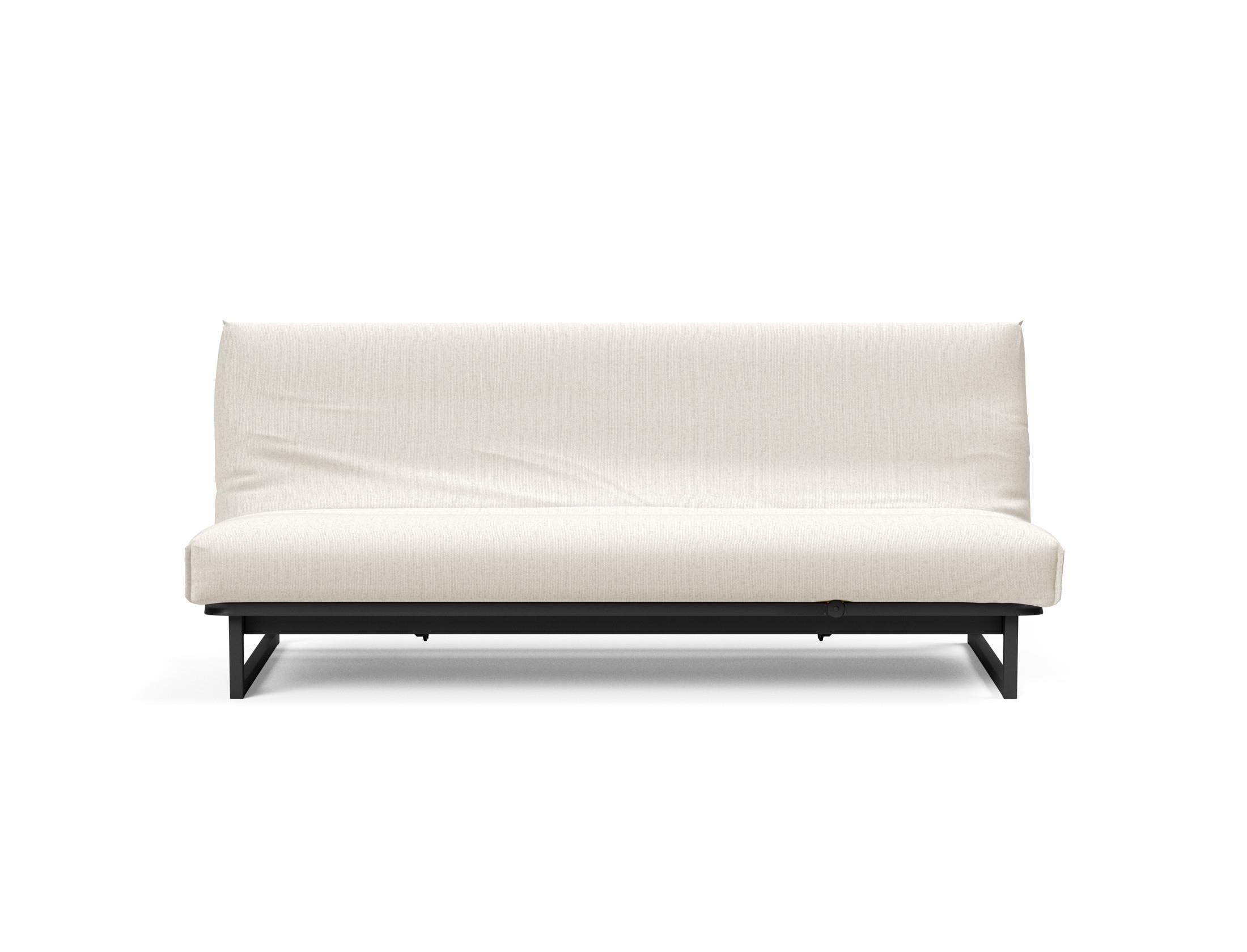 Fraction 120 Bettsofa Nordic Cover: modernes, multifunktionales Sofa mit komfortabler Soft Spring-Matratze, ideal für kleine Räume und Übernachtungsgäste.
