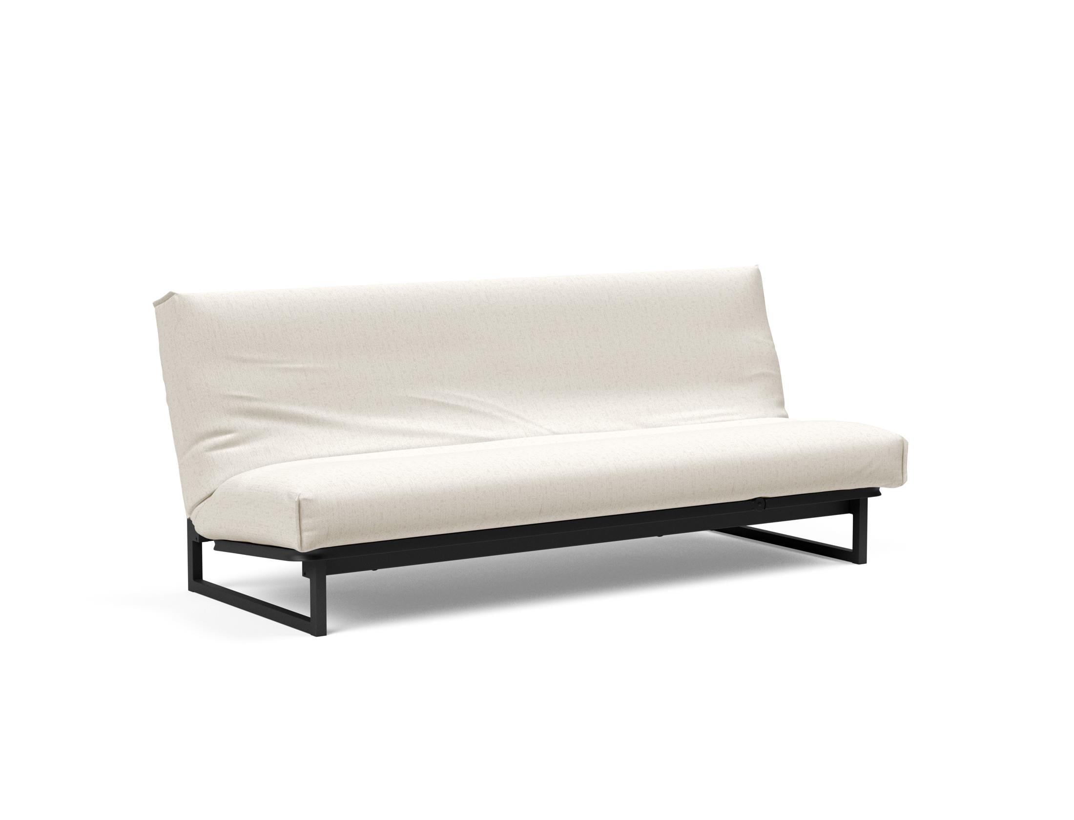 Fraction 120 Bettsofa Nordic Cover: stilvolles, platzsparendes Sofa mit bequemer Soft Spring-Matratze, perfekt für Gäste und kleine Wohnungen.