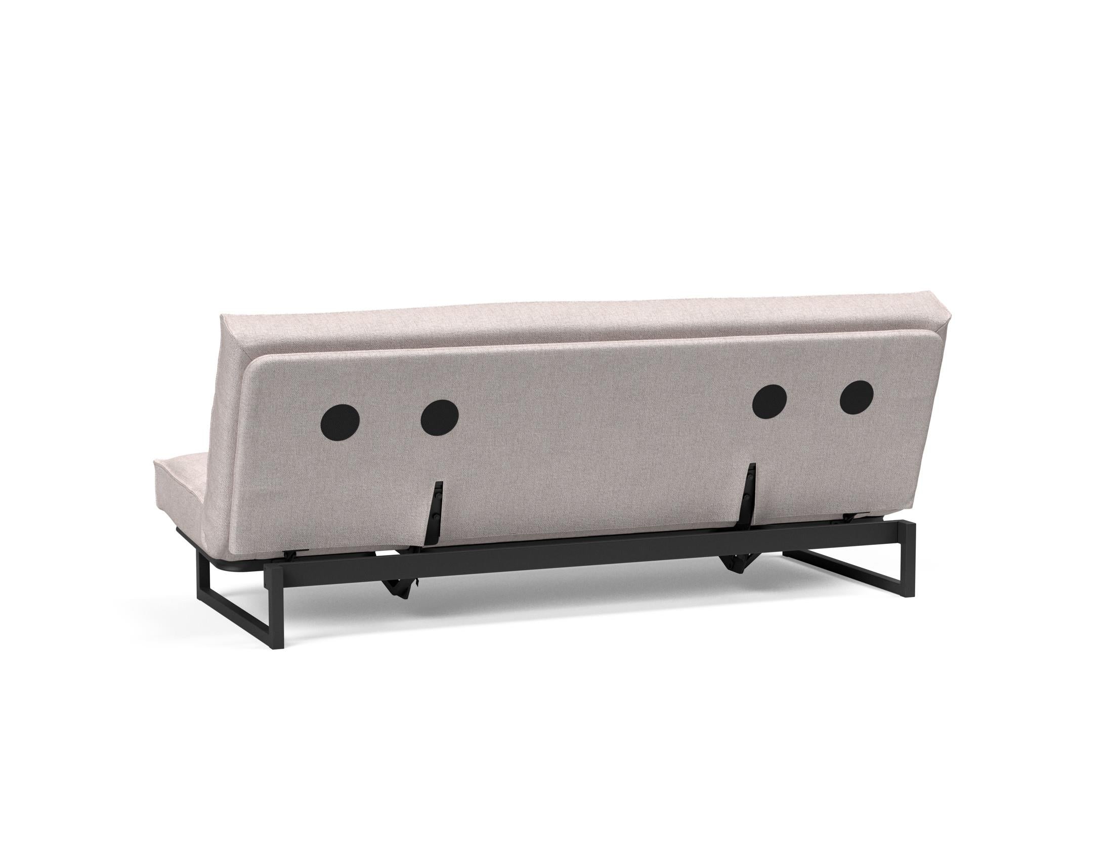 Erleben Sie das Fraction 120 Bettsofa Sharp Plus Cover Soft Spring von Innovation Living – ein elegantes, funktionales Sofa, ideal für kleine Räume.