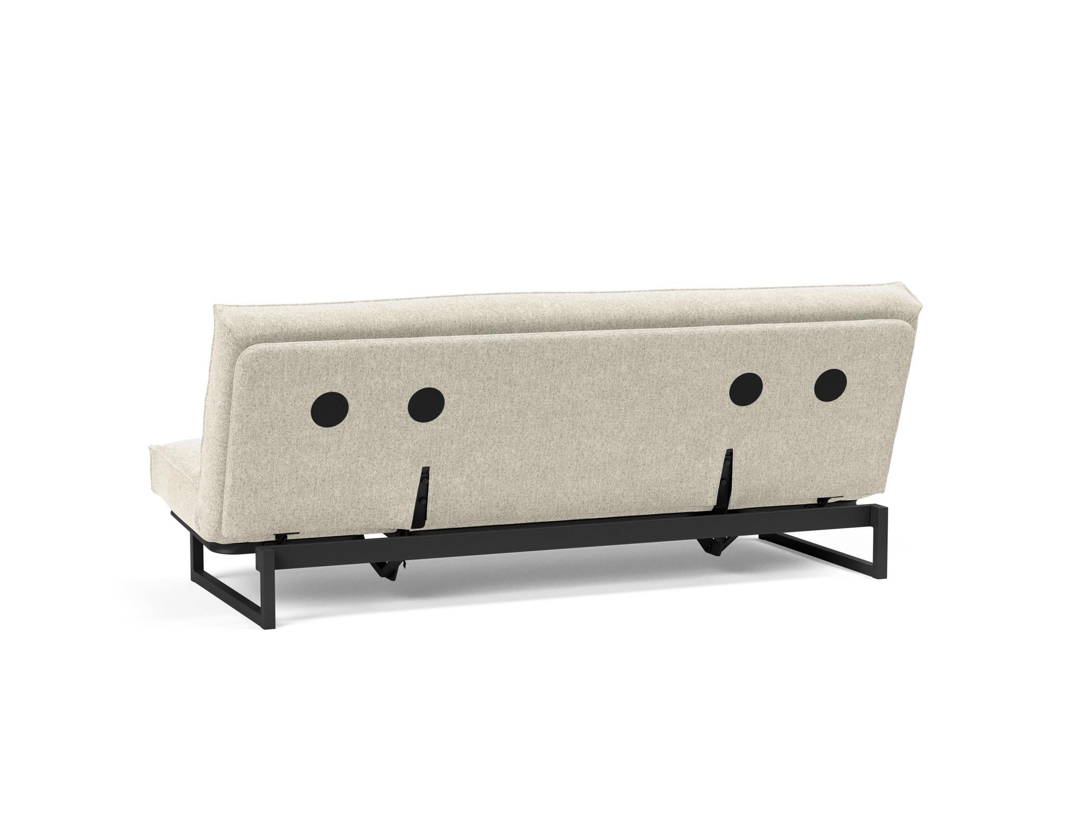 Erleben Sie das Fraction 120 Bettsofa Sharp Plus Cover Soft Spring von Innovation Living – ein elegantes, funktionales Sofa, ideal für kleine Räume.