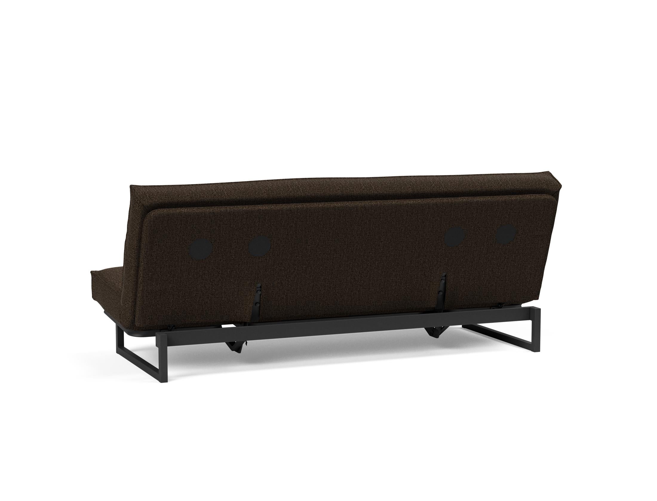 Erleben Sie das Fraction 120 Bettsofa Sharp Plus Cover Soft Spring von Innovation Living – ein elegantes, funktionales Sofa, ideal für kleine Räume.
