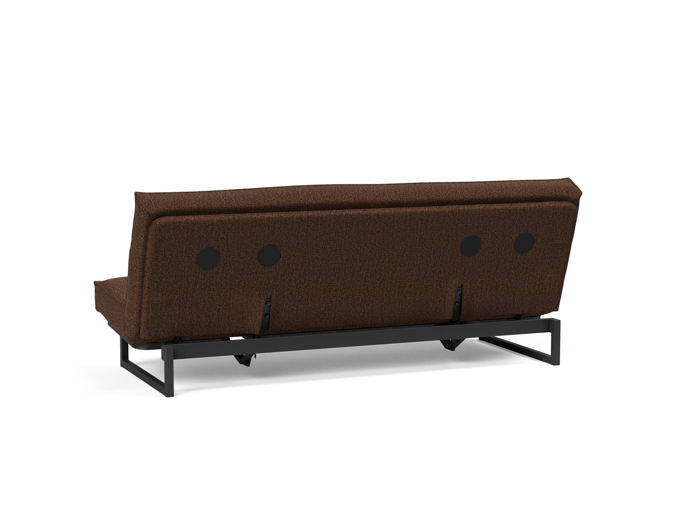 Erleben Sie das Fraction 120 Bettsofa Sharp Plus Cover Soft Spring von Innovation Living – ein elegantes, funktionales Sofa, ideal für kleine Räume.