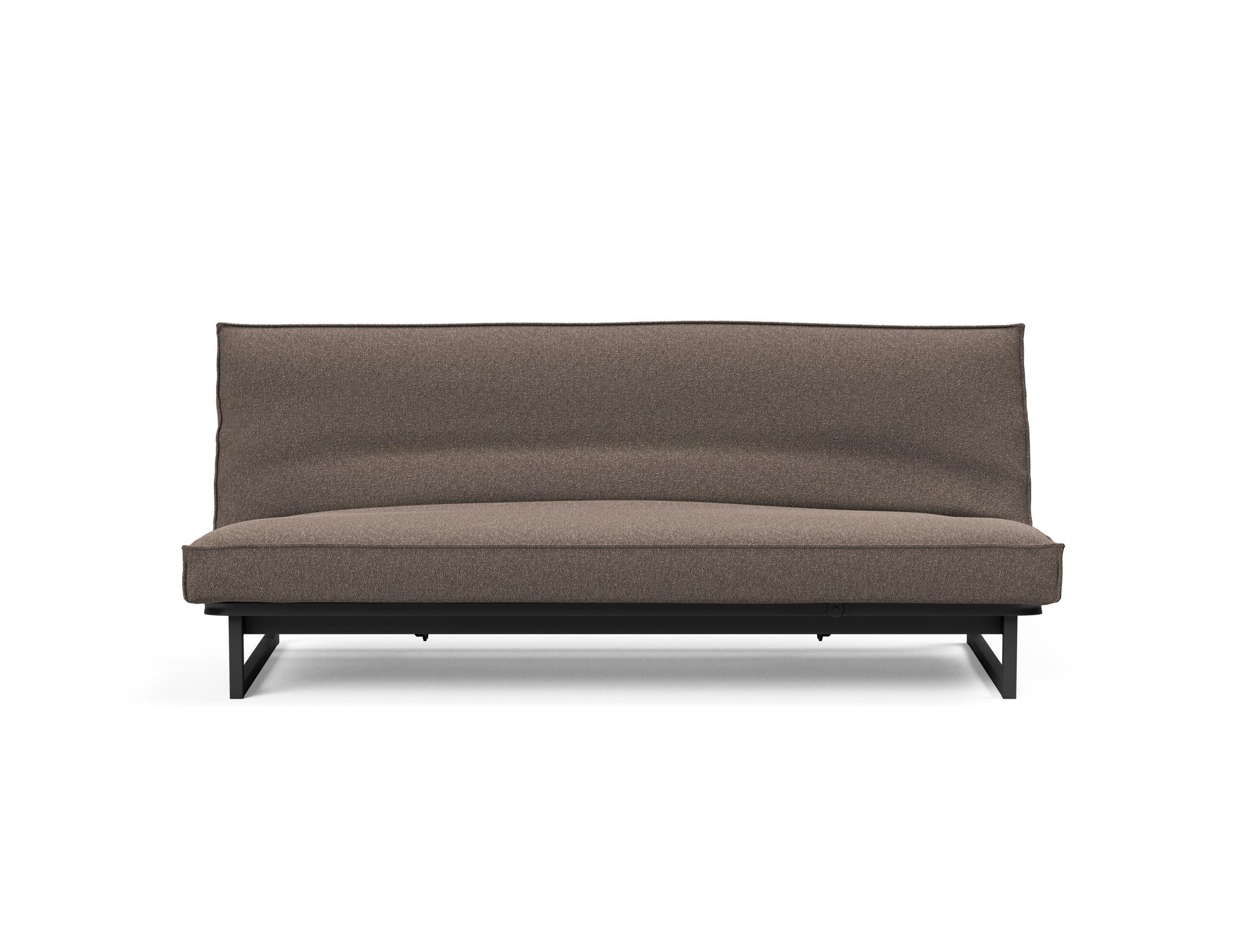 Modernes Bettsofa Fraction 120 von Innovation Living, perfekt für kompakte Wohnräume, mit komfortablem, weichem Bezug und cleverer Schlaffunktion.