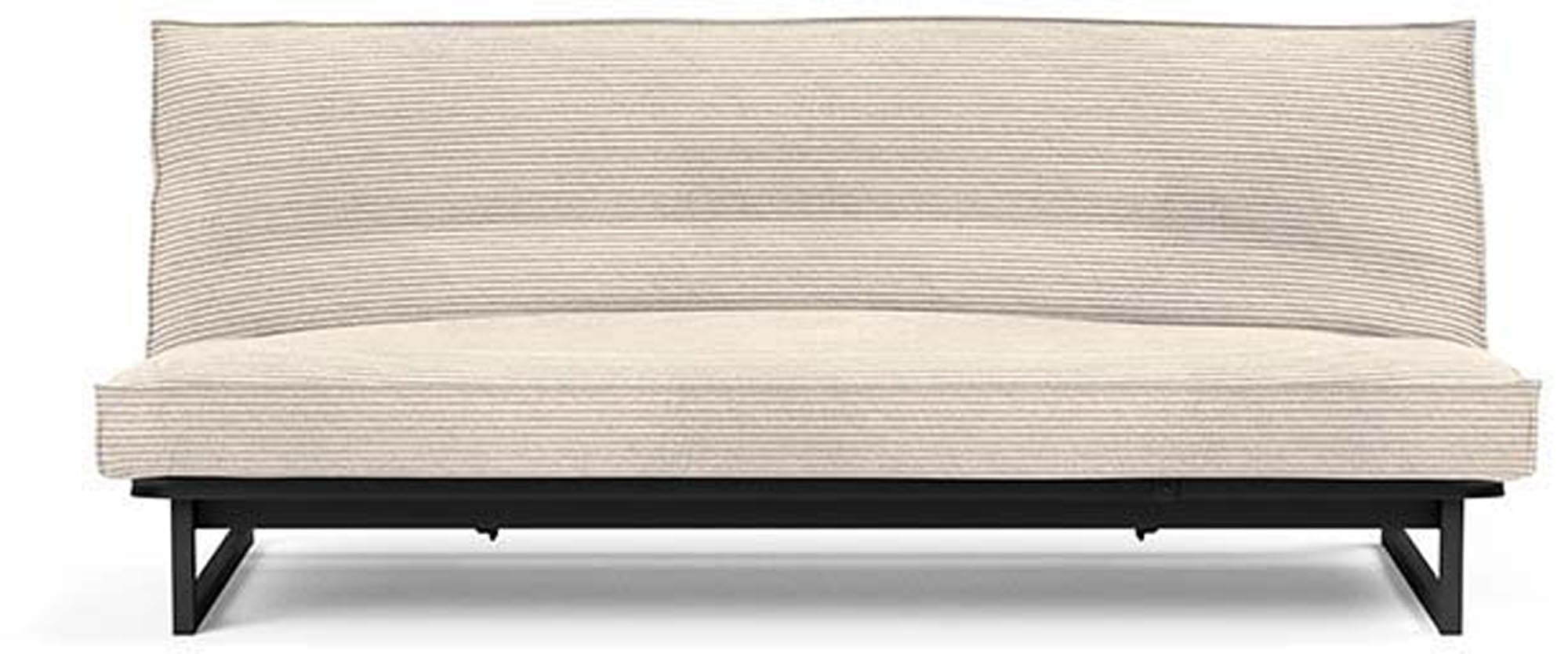 Modernes Bettsofa Fraction 120 von Innovation Living, perfekt für kompakte Wohnräume, vereint Stil und Funktionalität mit einem weichen Bezug.