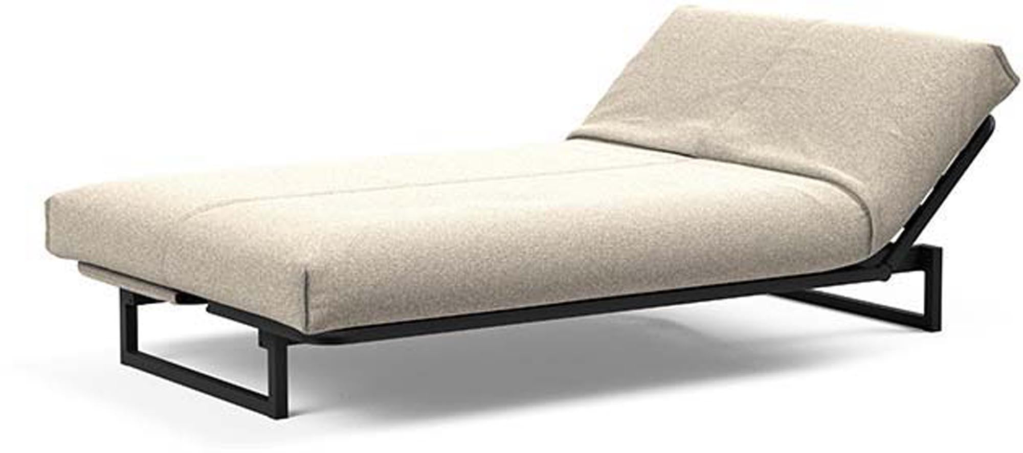 Fraction 120 Bettsofa Nordic Cover: stilvolles, multifunktionales Sofa mit anpassbarer Matratze, perfekt für kleine Wohnungen und spontane Übernachtungen.