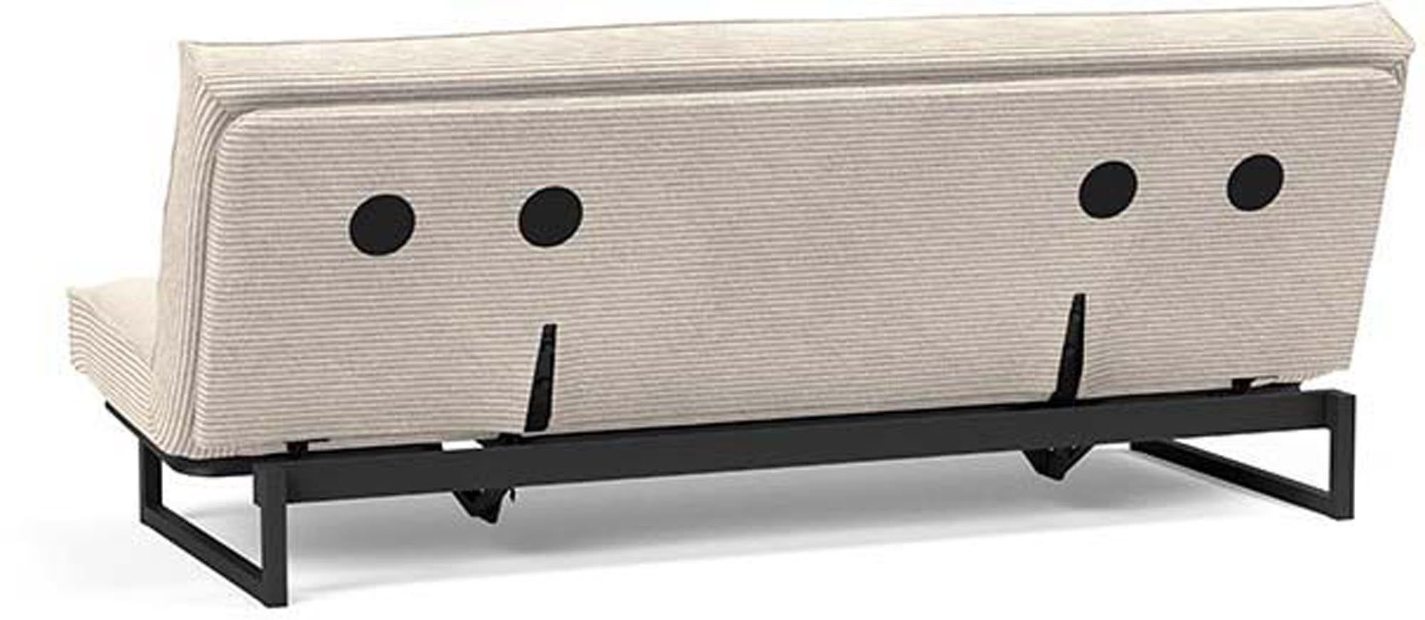 Erleben Sie das Fraction 120 Bettsofa Sharp Plus Cover von Innovation Living – ein modernes, funktionales Sofa, das sich ideal für kleine Räume eignet.