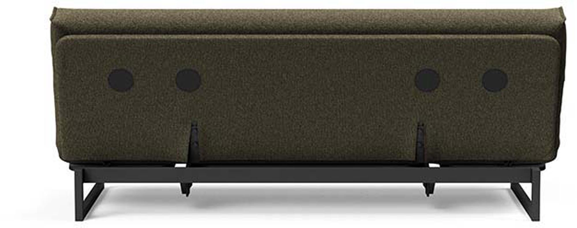 Erleben Sie das Fraction 120 Bettsofa Nordic Cover von Innovation Living: modernes Design, vielseitig einsetzbar und mit einer komfortablen Soft Spring-Matratze.