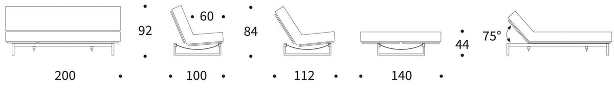 Fraction 140 Bettsofa Sharp Plus Cover mit Gestellbezug Soft Spring in 358 Taura Chocco präsentiert im Onlineshop von KAQTU Design AG. Bettsofa ist von Innovation Living