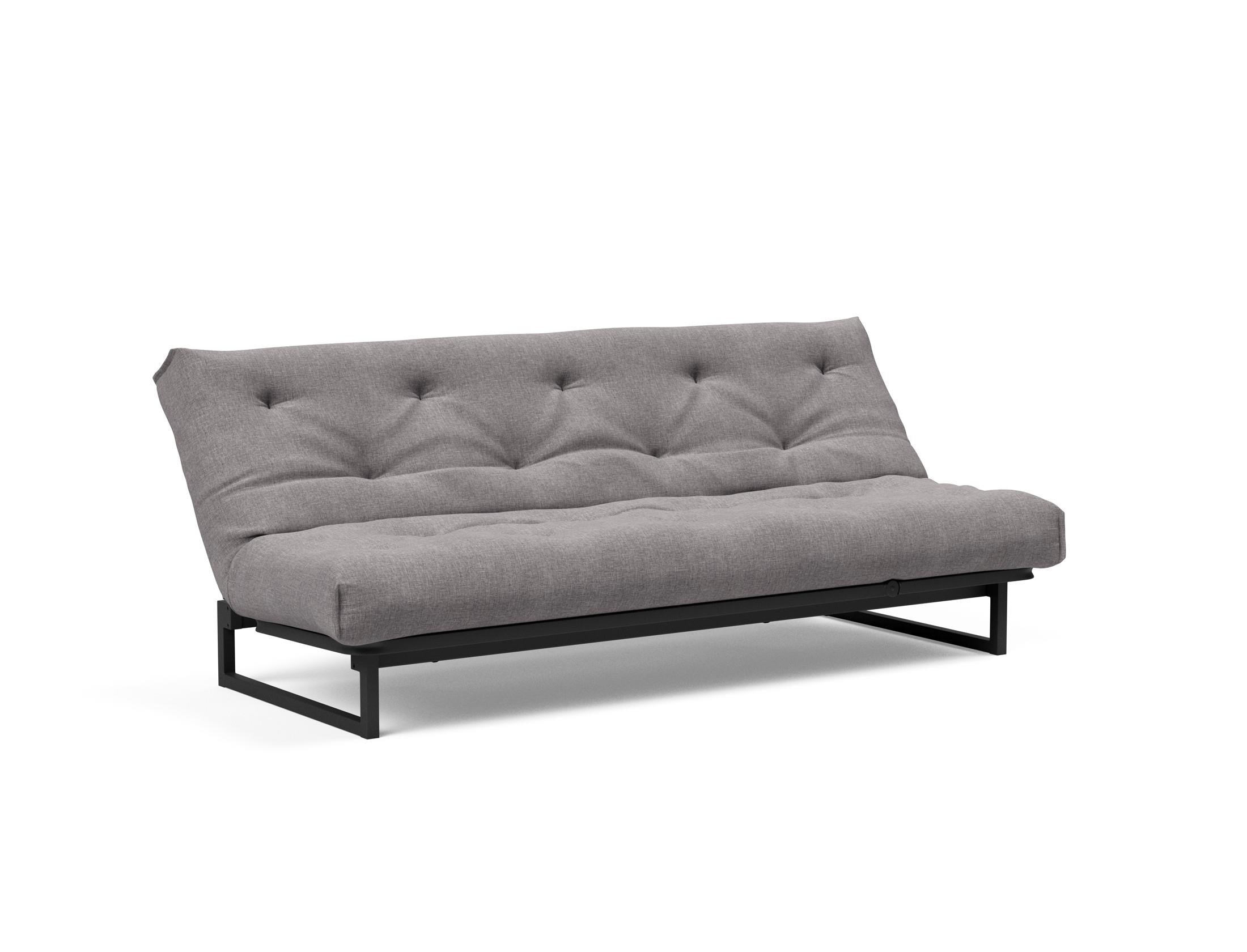 Fraction 120 Bettsofa Nordic: Stilvolles, multifunktionales Sofa mit anpassbarer Kopfhöhe und komfortabler Matratze. Perfekt für kleine Räume!