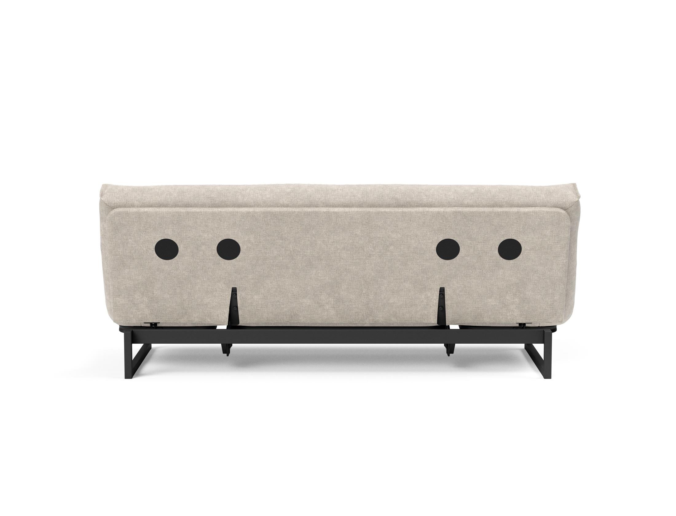 Fraction 120 Bettsofa Nordic: Flexibles Sofa mit skandinavischem Flair, perfekt für kleine Räume. Hochwertige Soft Spring-Matratze für besten Schlafkomfort.