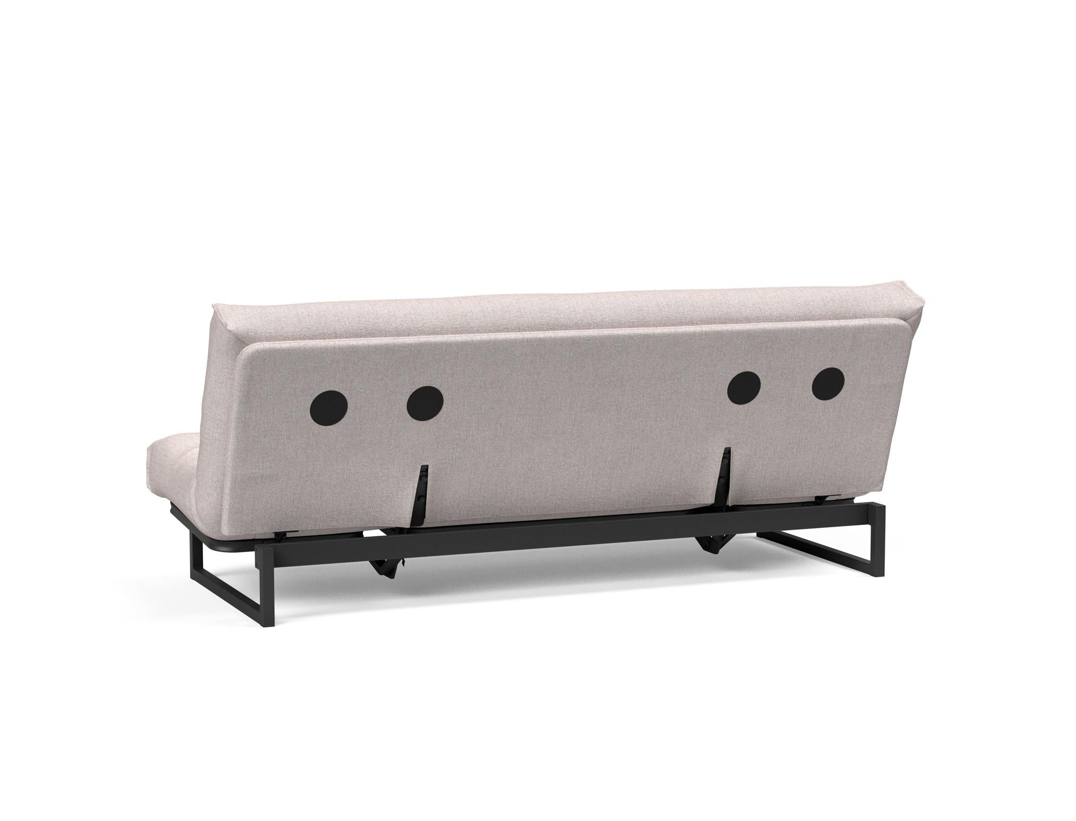 Fraction 120 Bettsofa Nordic: Flexibles Sofa mit skandinavischem Flair, perfekt für kleine Räume. Hochwertige Soft Spring-Matratze für besten Schlafkomfort.