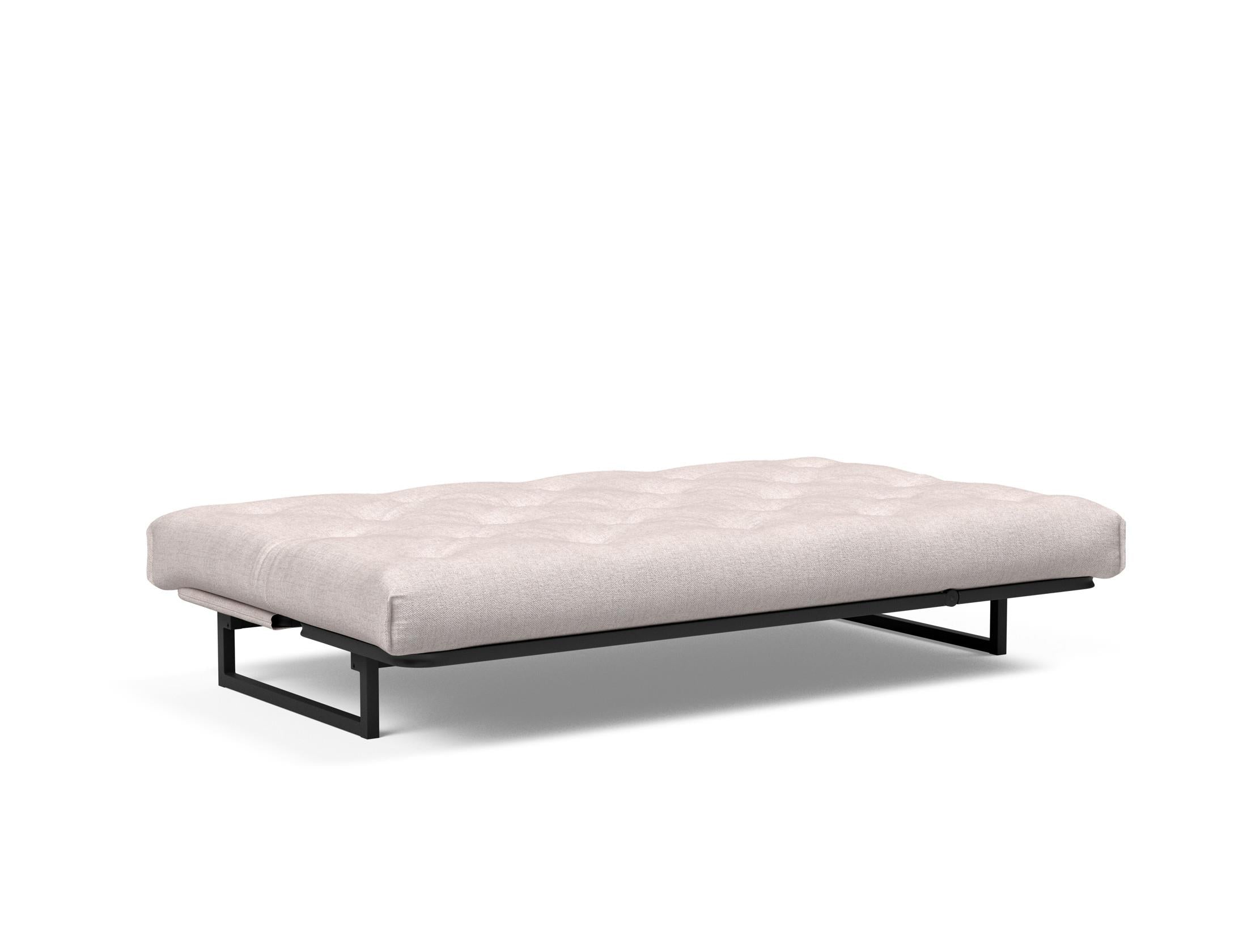 Fraction 120 Bettsofa Nordic: Stilvolles, multifunktionales Sofa mit anpassbarer Kopfhöhe und komfortabler Matratze. Perfekt für kleine Räume!