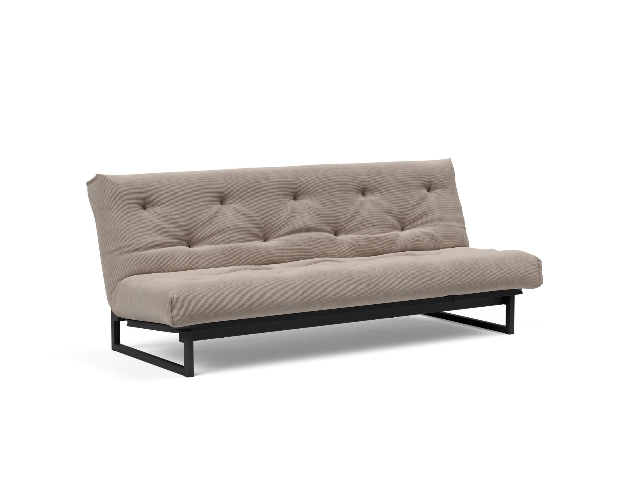Fraction 120 Bettsofa Nordic Soft Spring: stilvolles skandinavisches Sofa, perfekt für kleine Wohnungen, vereint Komfort und Funktionalität für entspannte Nächte.
