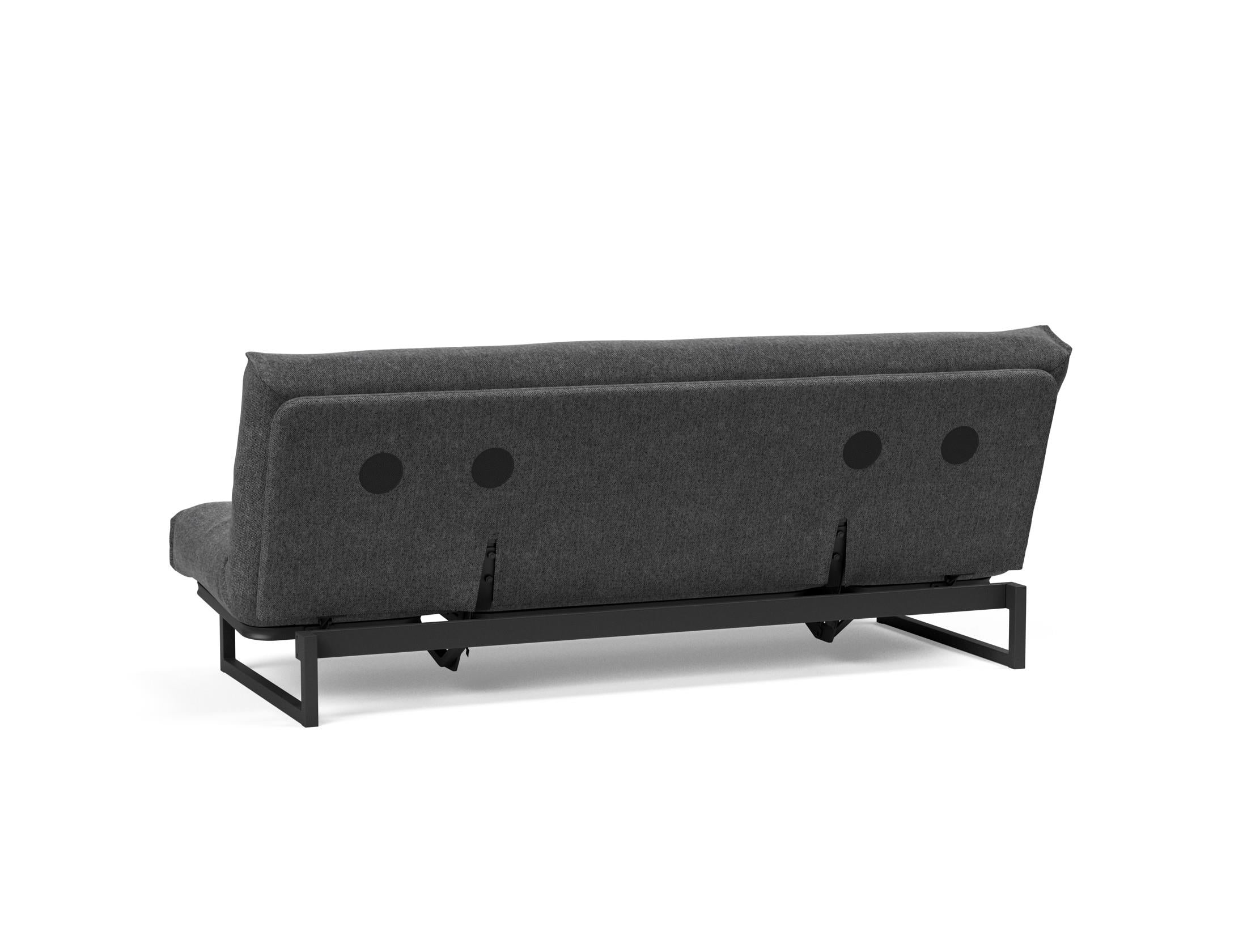 Fraction 120 Bettsofa Nordic: modernes, flexibles Sofa mit hochwertiger Soft Spring-Matratze, ideal für kleine Räume und Übernachtungsgäste.