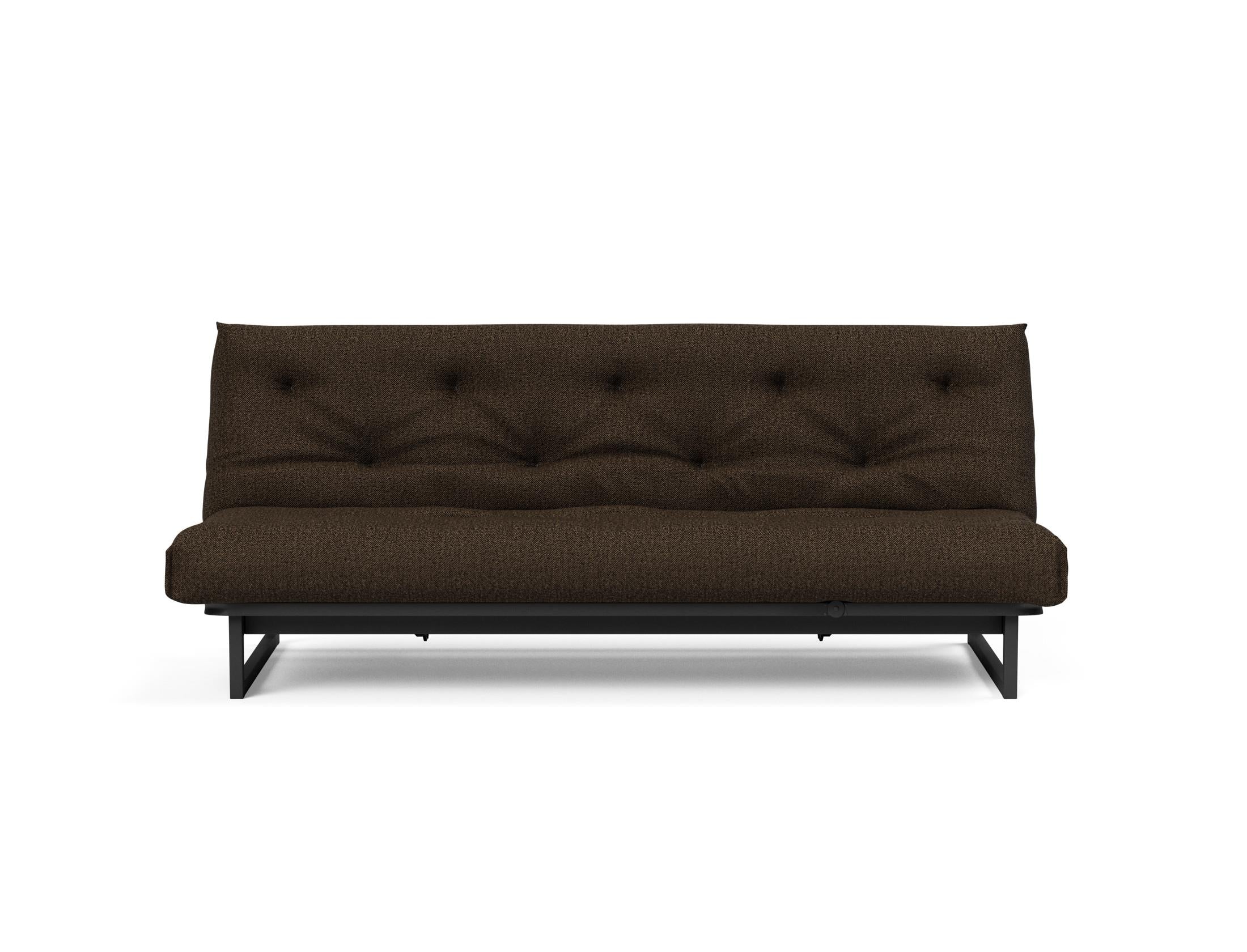 Fraction 120 Bettsofa Nordic Soft Spring: modernes skandinavisches Design, ideal für kompakte Räume, bietet hohen Sitzkomfort und eine praktische Schlafgelegenheit.