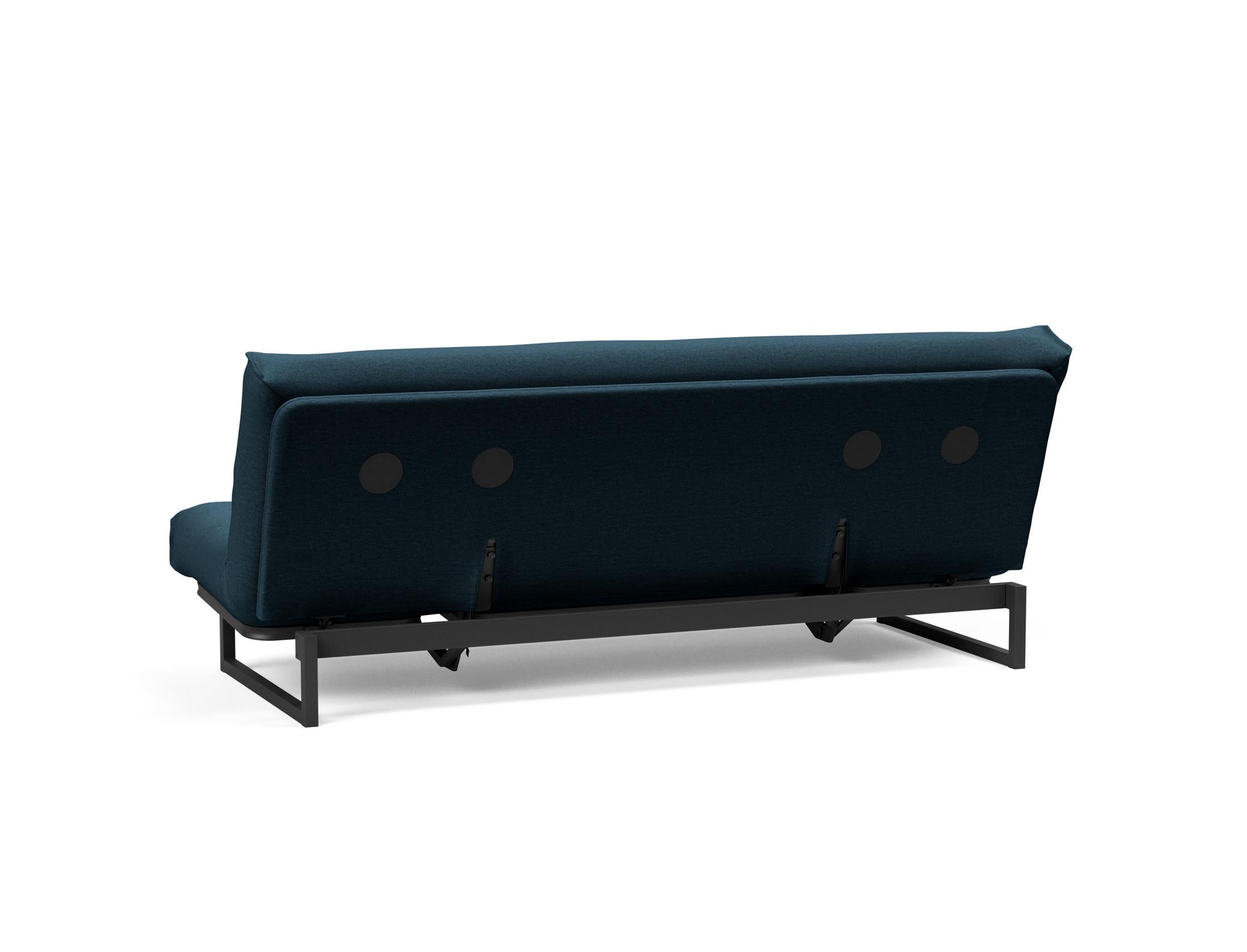 Fraction 120 Bettsofa Nordic: modernes, flexibles Sofa mit hochwertiger Soft Spring-Matratze, ideal für kleine Räume und Übernachtungsgäste.