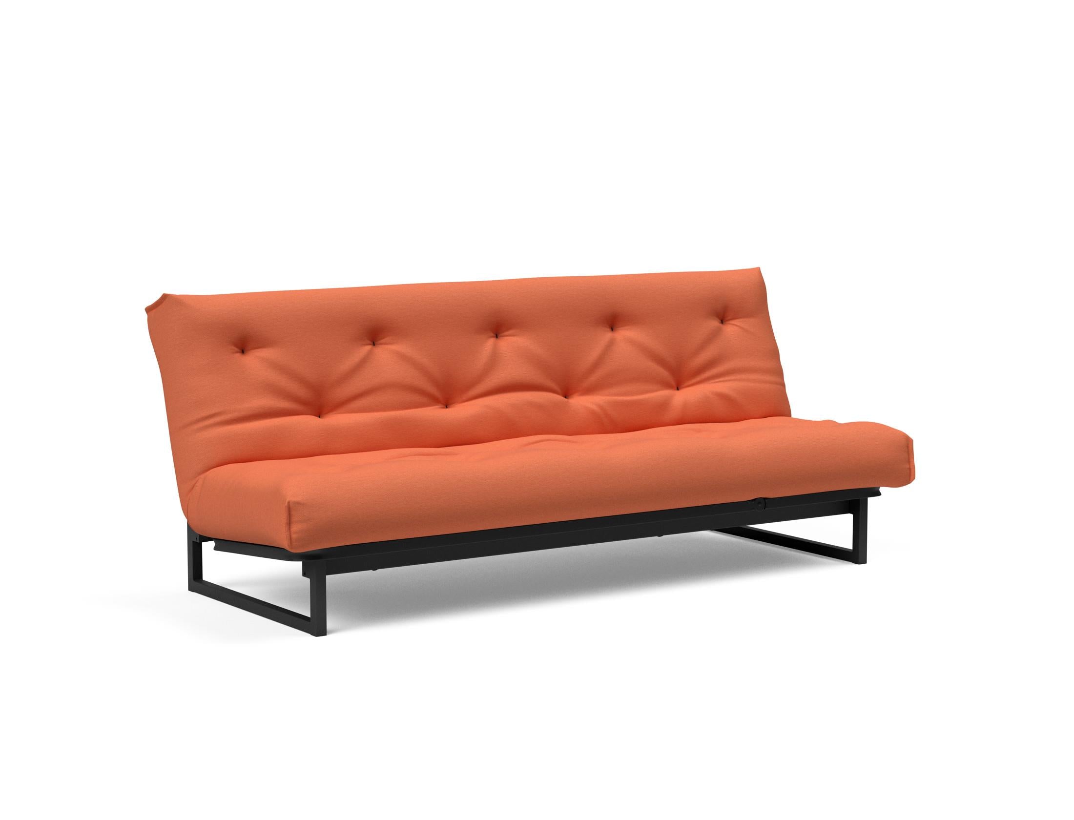 Fraction 120 Bettsofa Nordic: Stilvolles, multifunktionales Sofa mit anpassbarer Kopfhöhe und komfortabler Matratze. Perfekt für kleine Räume!