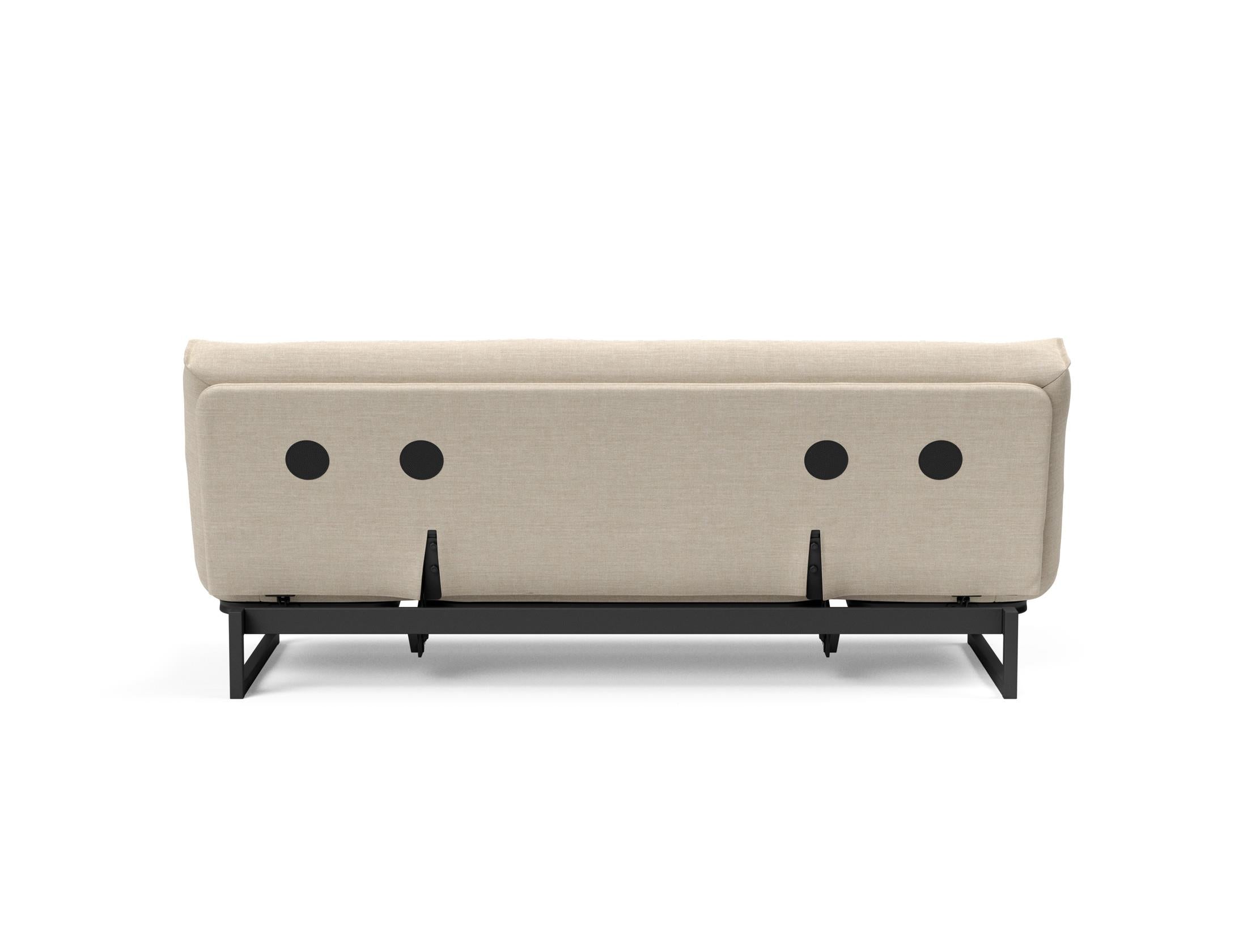 Fraction 120 Bettsofa Nordic Soft Spring: modernes skandinavisches Design, ideal für kompakte Räume, bietet hohen Sitzkomfort und eine praktische Schlafgelegenheit.