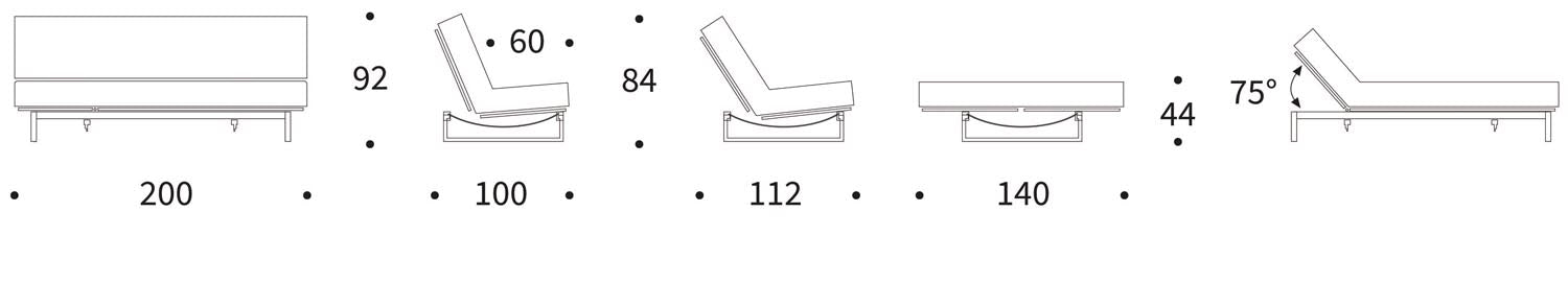 Fraction 140 Bettsofa Nordic: Stilvolles skandinavisches Sofa mit vielseitigen Liegepositionen und langlebigen Materialien für optimalen Komfort.