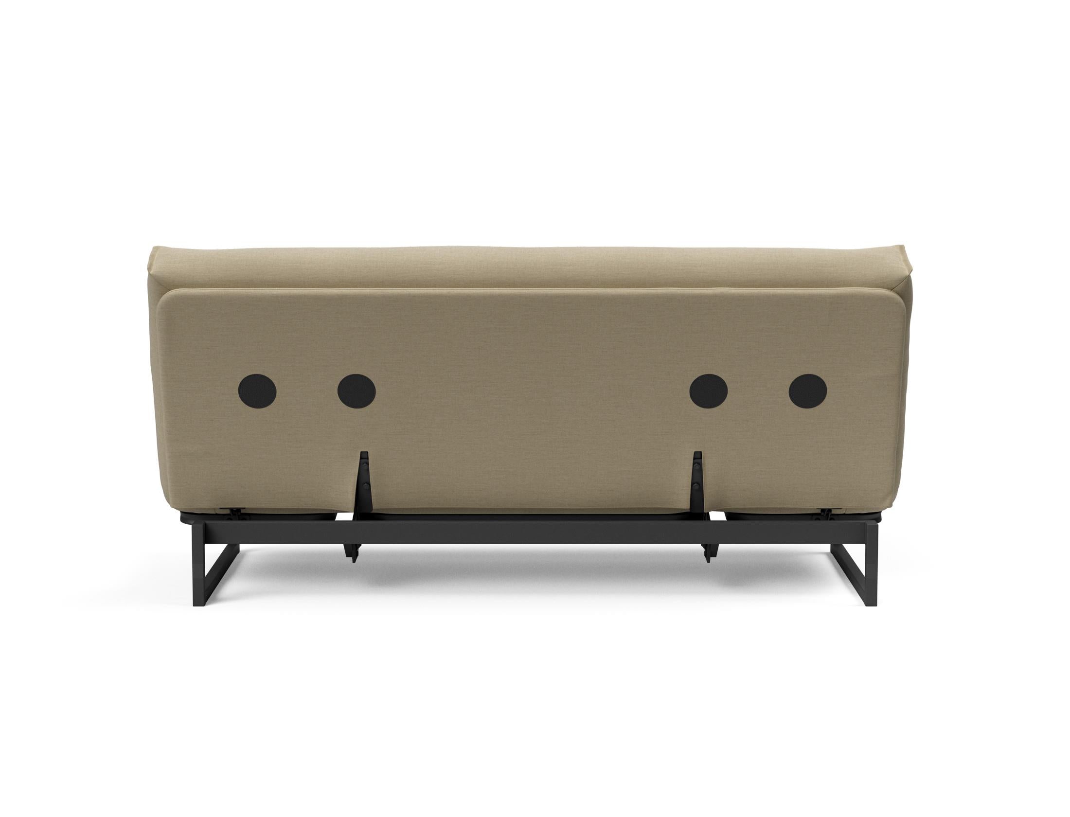 Fraction 140 Bettsofa Nordic Soft Spring: modernes skandinavisches Sofa, perfekt für kompakte Wohnräume, bietet stilvollen Komfort und praktische Schlaflösung.