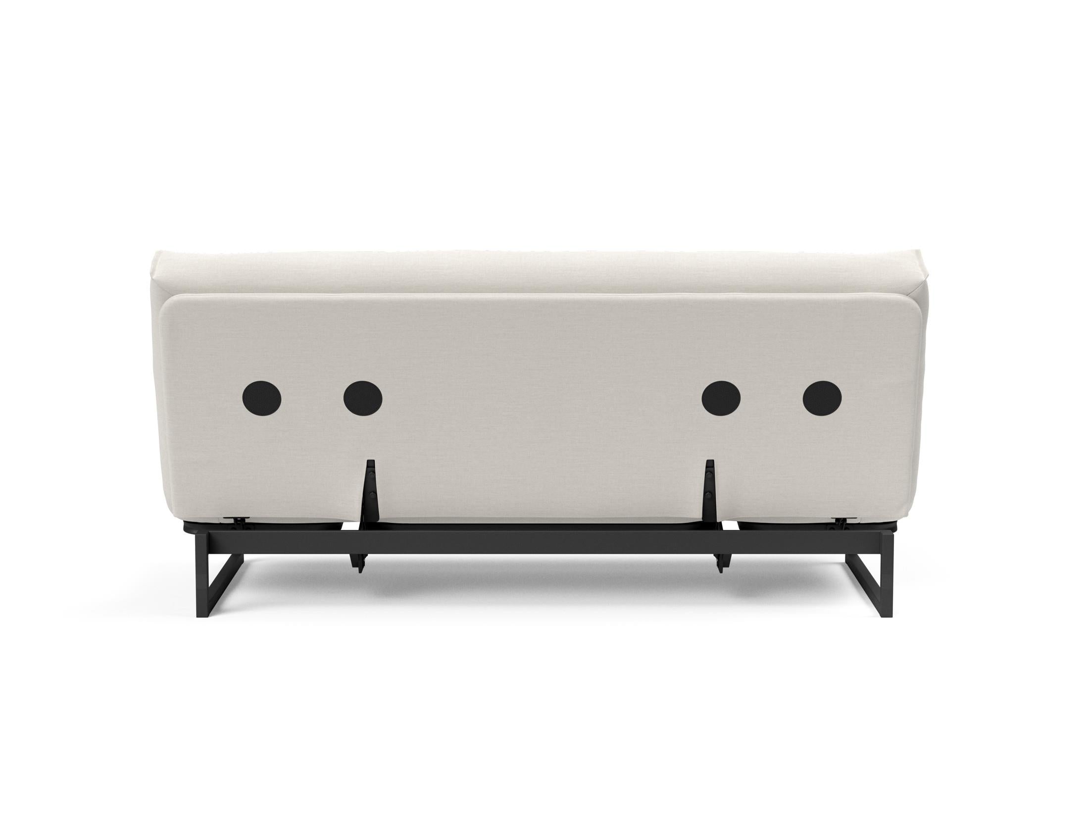 Fraction 140 Bettsofa Nordic Soft Spring: modernes skandinavisches Sofa, perfekt für kompakte Wohnräume, bietet stilvollen Komfort und praktische Schlaflösung.