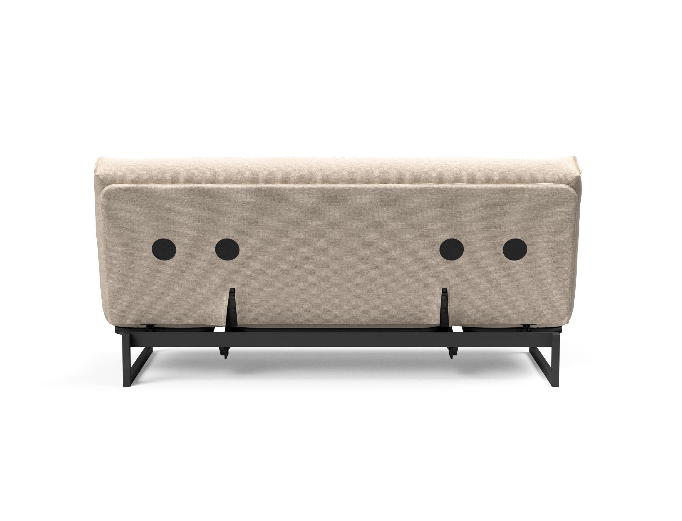 Fraction 140 Bettsofa Nordic Soft Spring: modernes skandinavisches Sofa, perfekt für kompakte Wohnräume, bietet stilvollen Komfort und praktische Schlaflösung.