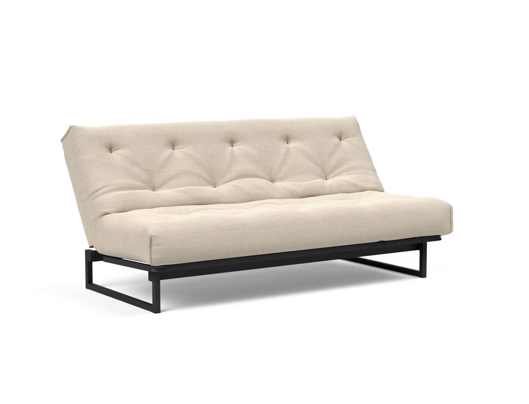 Fraction 140 Bettsofa Nordic: Stilvolles, multifunktionales Sofa für kompakte Räume, bietet höchsten Komfort und anpassbare Liegepositionen.