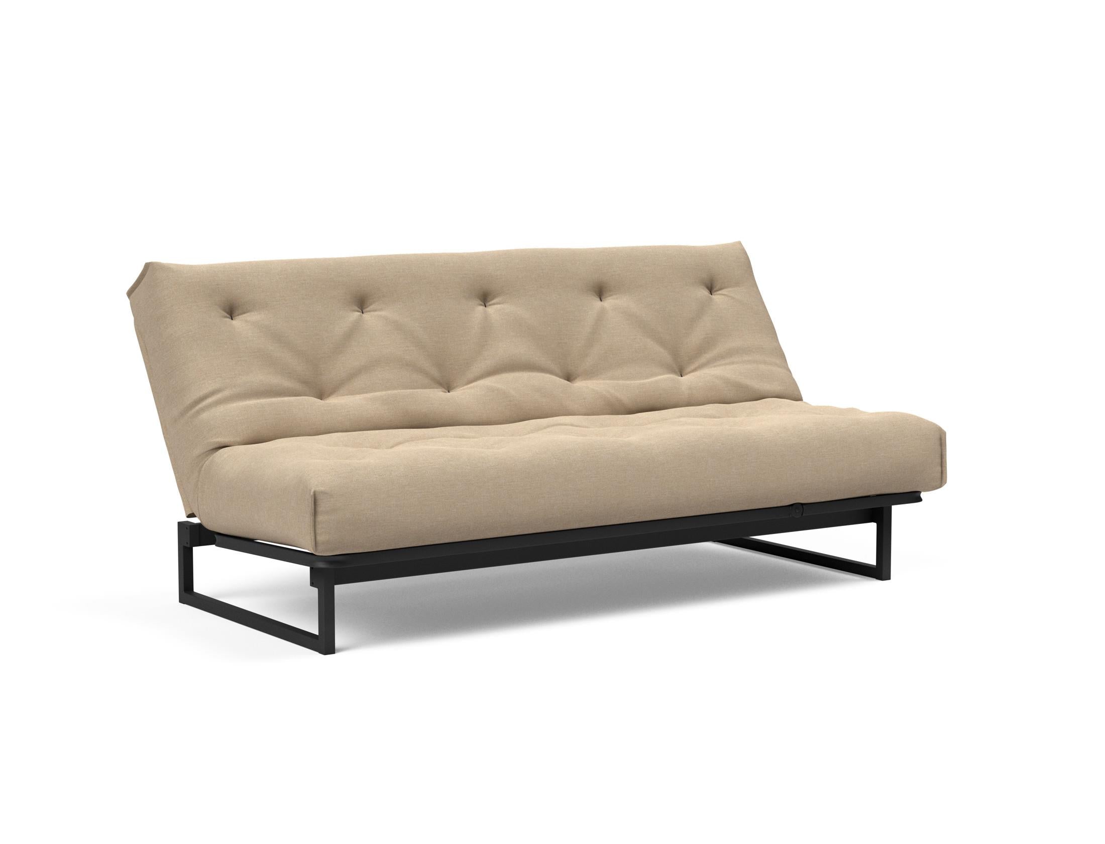 Fraction 140 Bettsofa Nordic: Stilvolles, multifunktionales Sofa für kompakte Räume, bietet höchsten Komfort und anpassbare Liegepositionen.