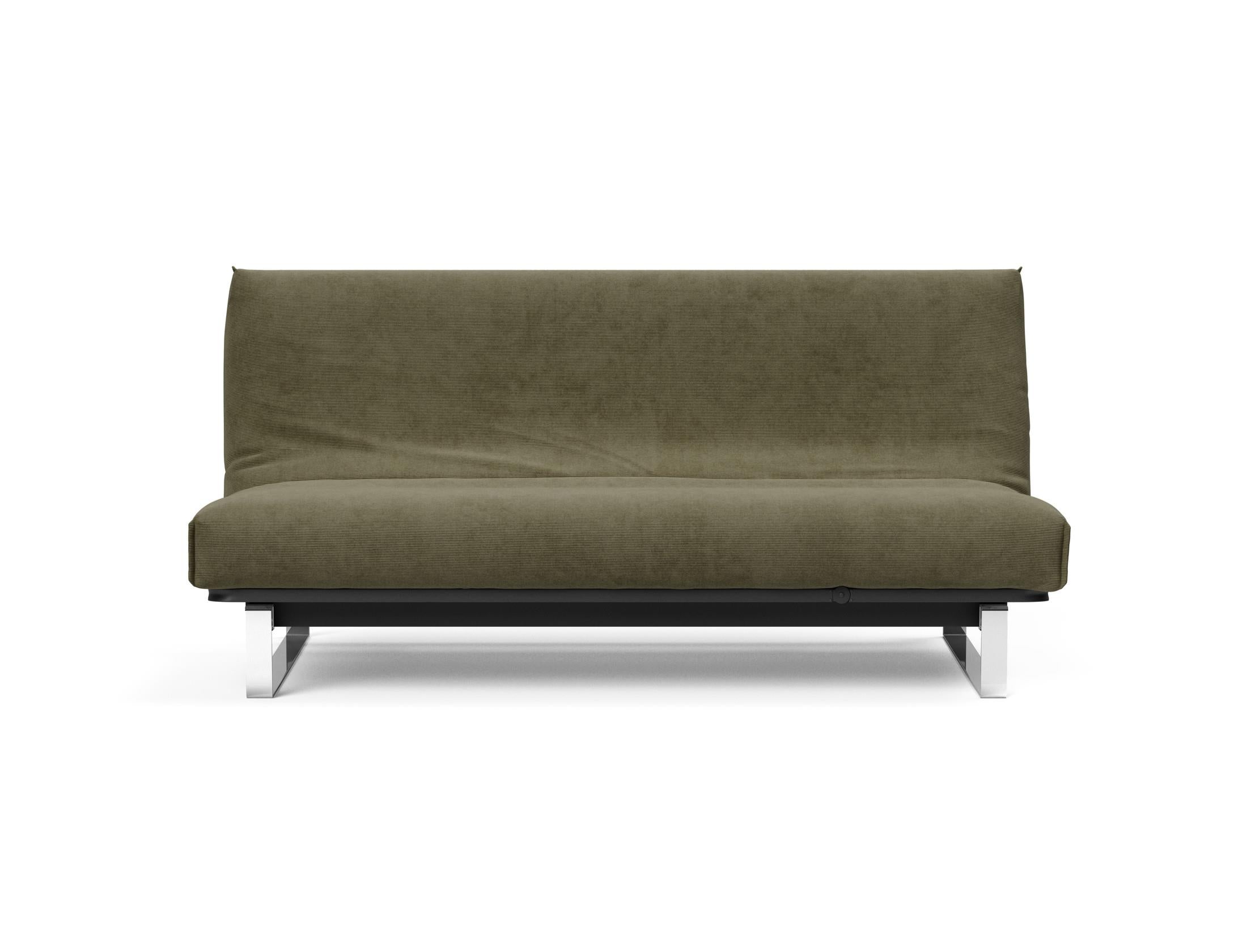 Erleben Sie das Minimum Bettsofa 140 Nordic Cover von Innovation Living: modernes skandinavisches Design, bequeme Soft Spring Matratze und multifunktionale Anwendung.