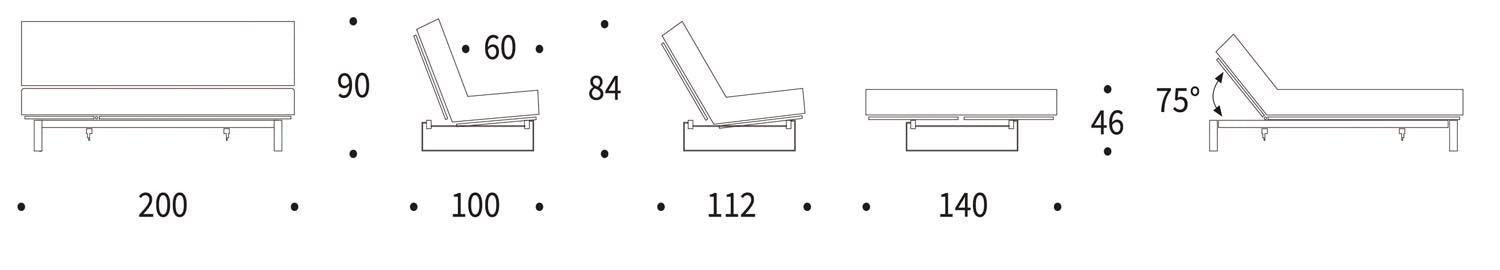 Erleben Sie das Minimum Bettsofa 140 Sharp Plus Cover Soft Spring von Innovation Living – stilvolles Design, herausragender Komfort und anpassbare Matratzen für jeden Bedarf.