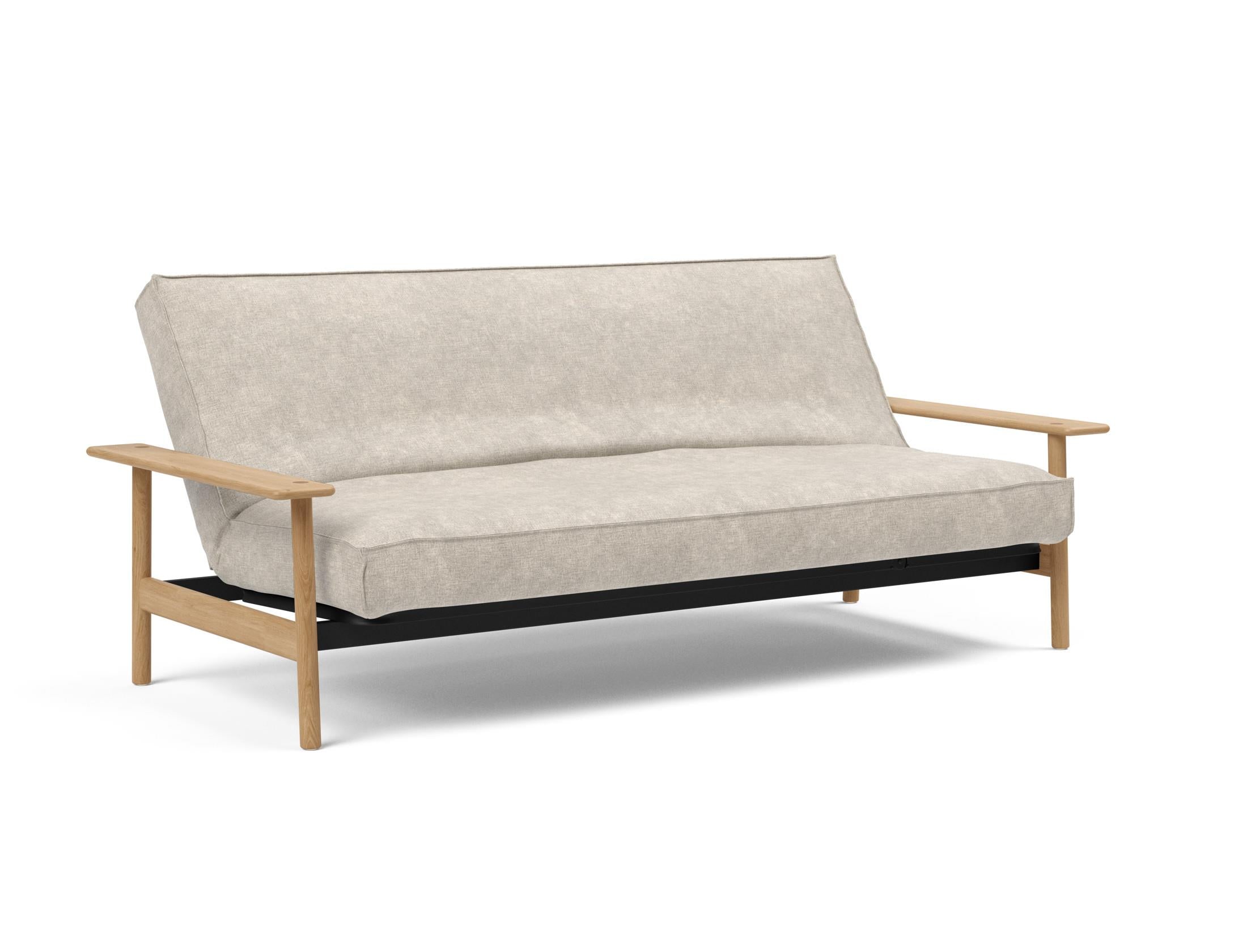 Erleben Sie das Balder Bettsofa 140 Sharp Plus Cover Soft Spring von Innovation Living – stilvolles skandinavisches Design, das Komfort und Vielseitigkeit für Ihr Zuhause bietet.